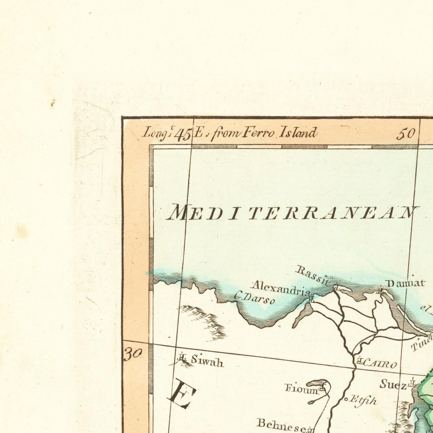 detail of the map from the top left corner