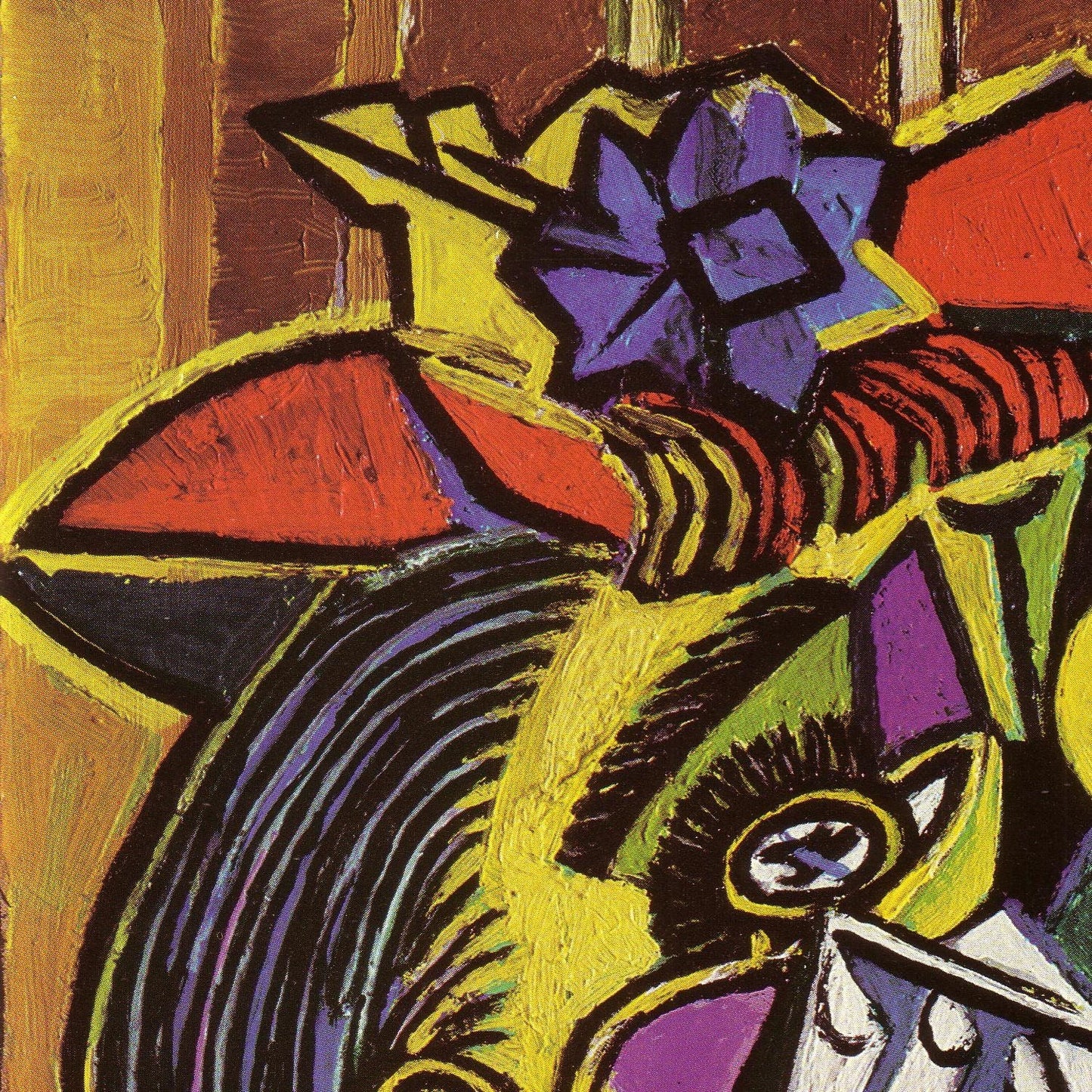 detail of the fine art reproduction from the top left corner