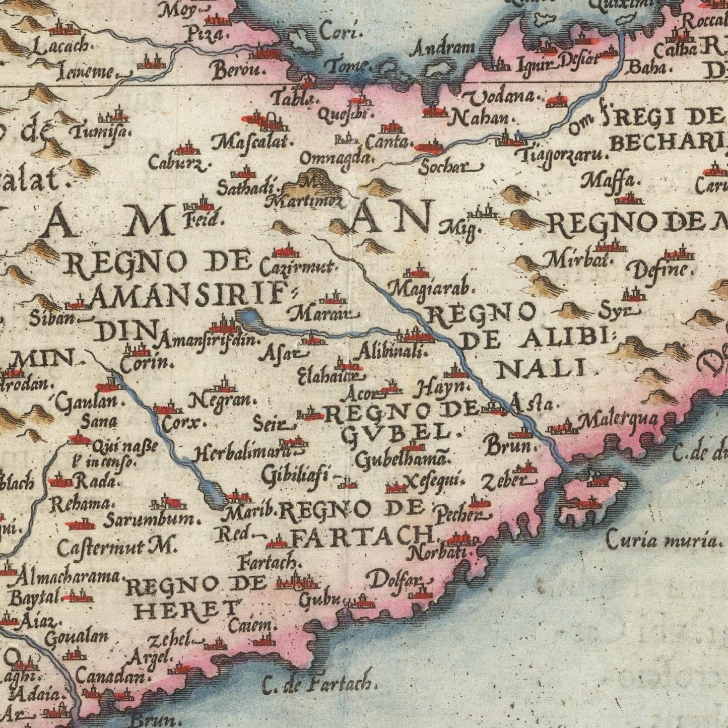 detail of the map from the centre 