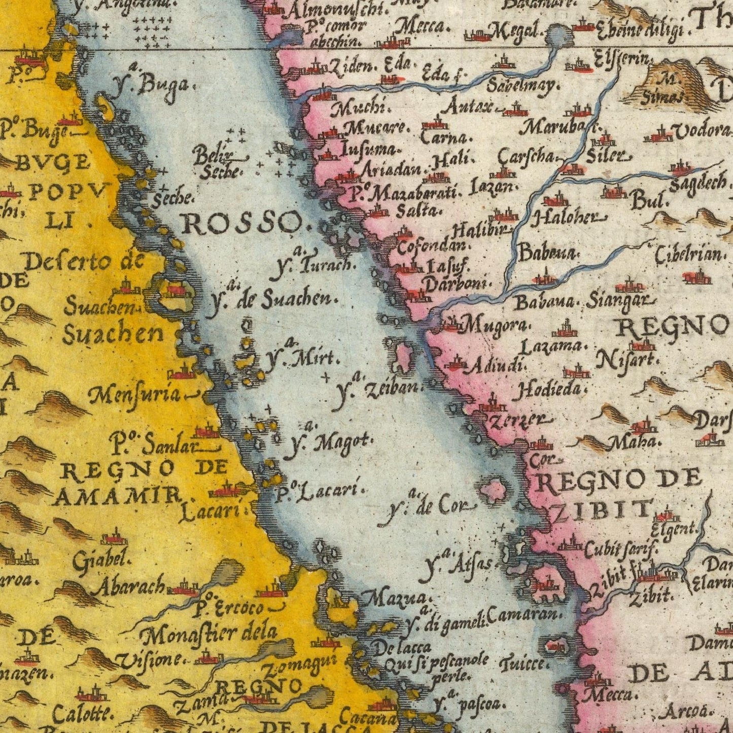 detail of the map from the centre left