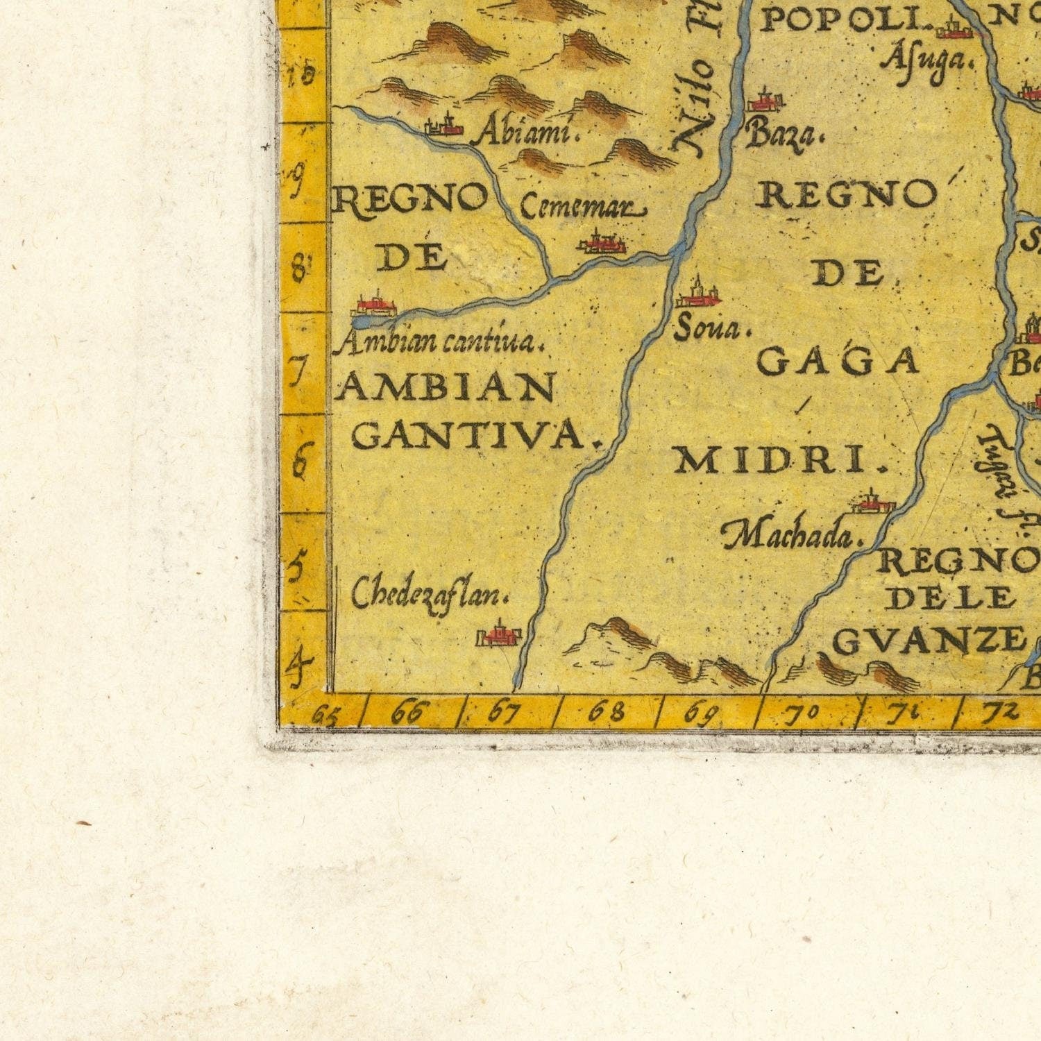 detail of the map from the bottom left corner