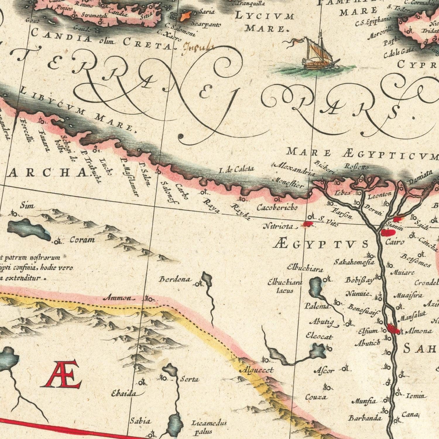 detail of the map from the centre left