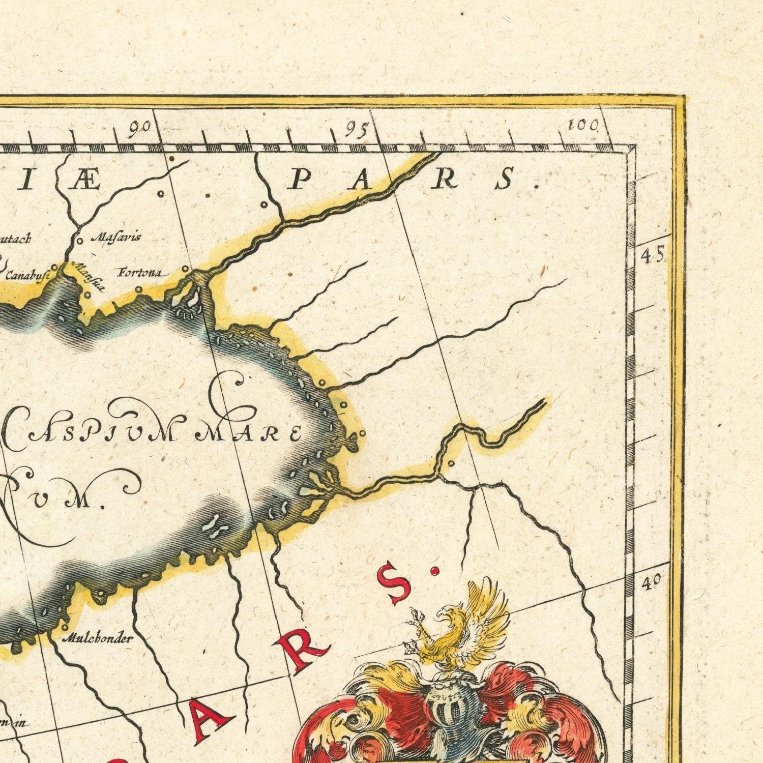 detail of the map from the top right corner