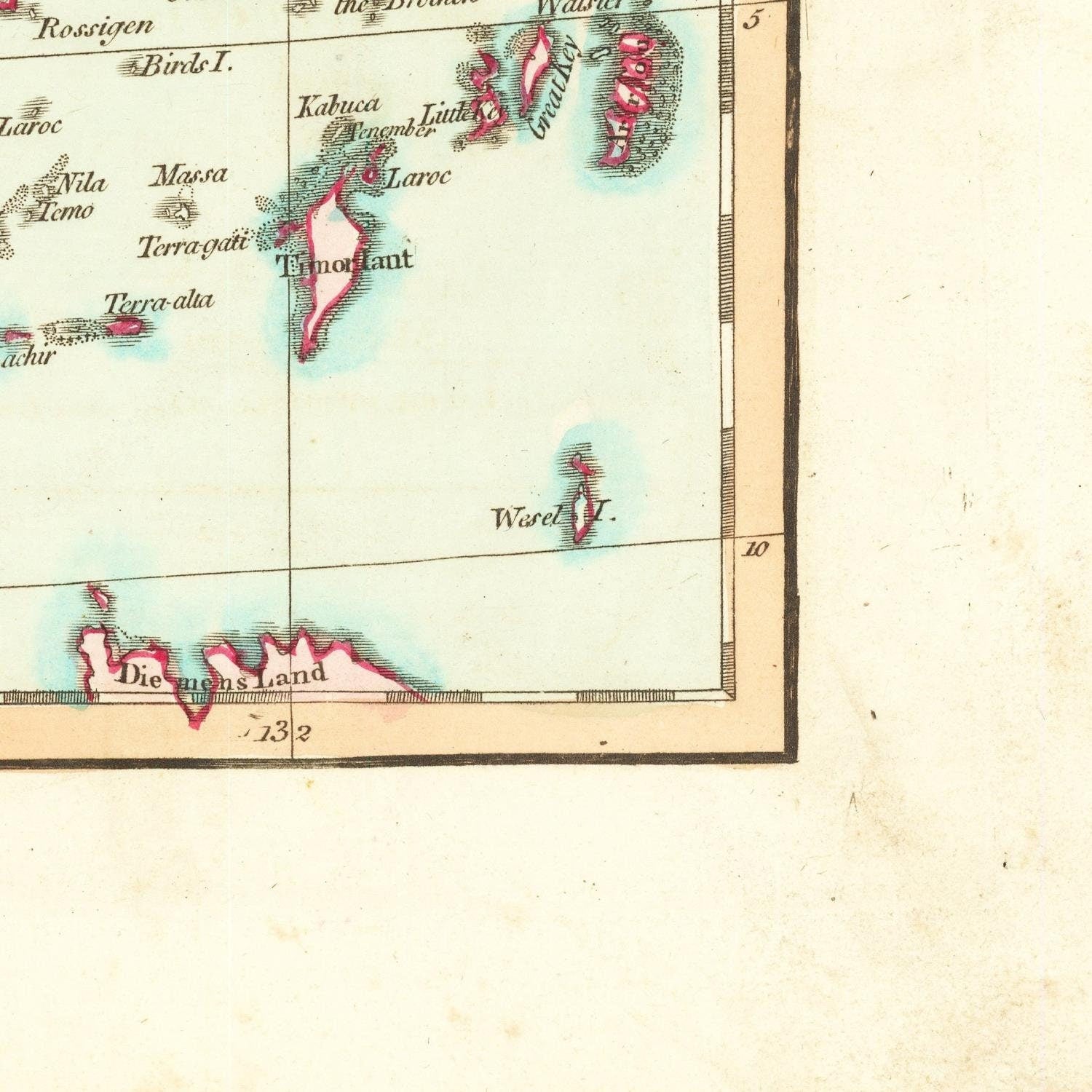 detail of the map from the bottom right corner