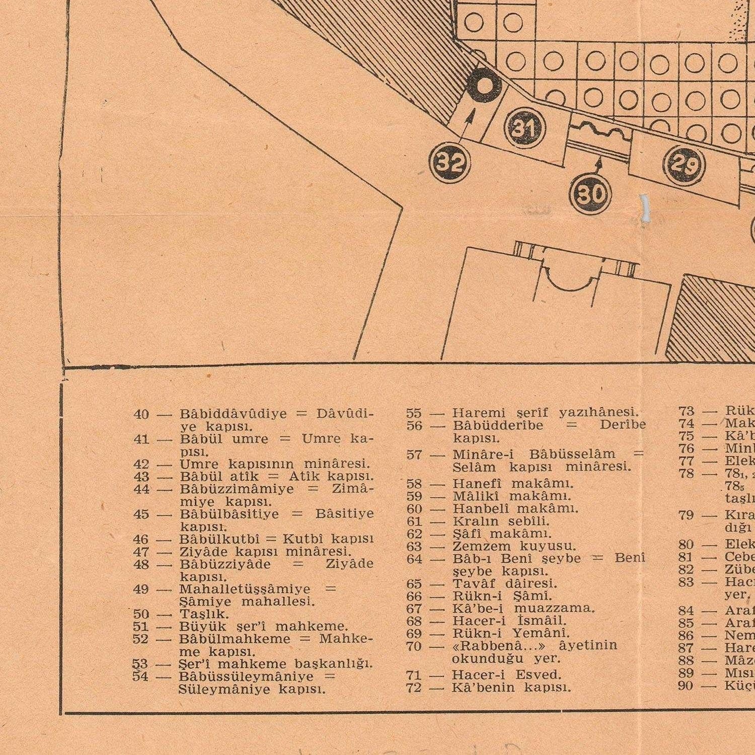 detail of the map from the bottom left corner