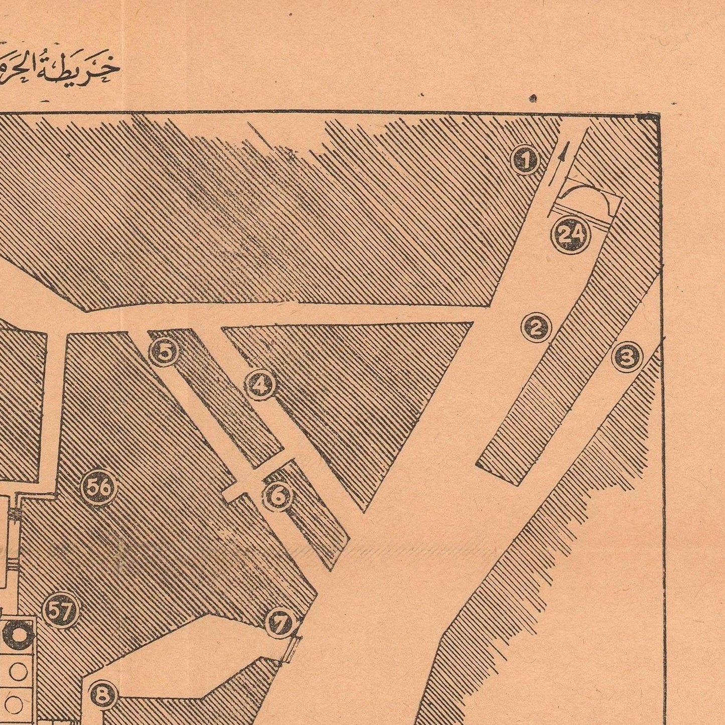 detail of the map from the top right corner