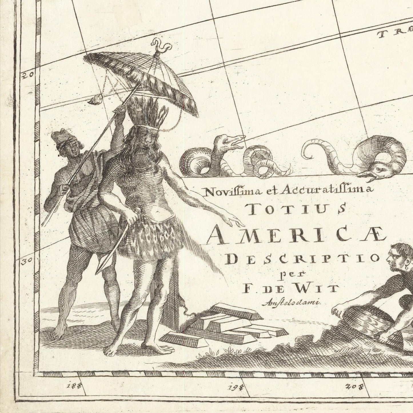 detail of the map from the bottom left corner