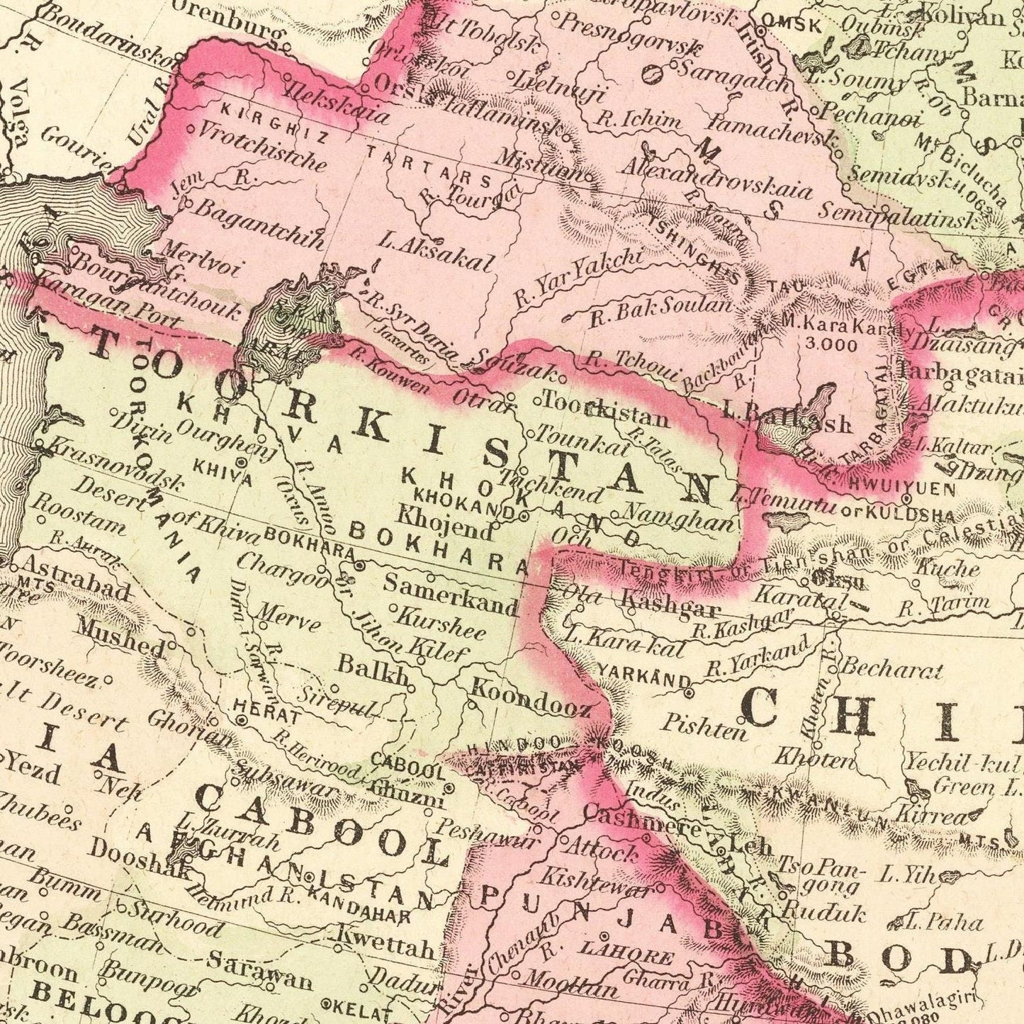 detail of the map from the centre left