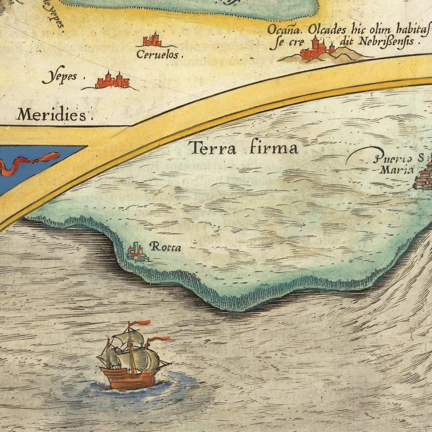 detail of the map from the centre left