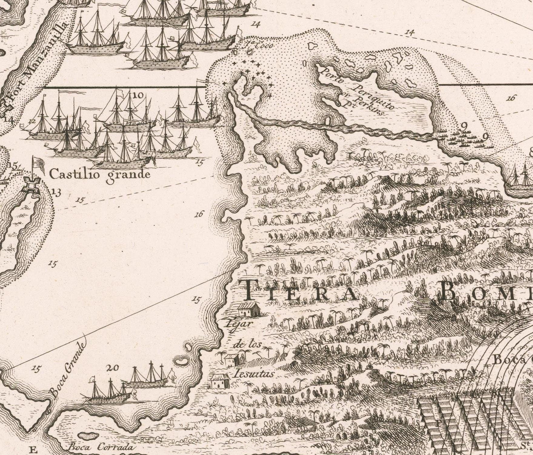 detail of the map from the centre 