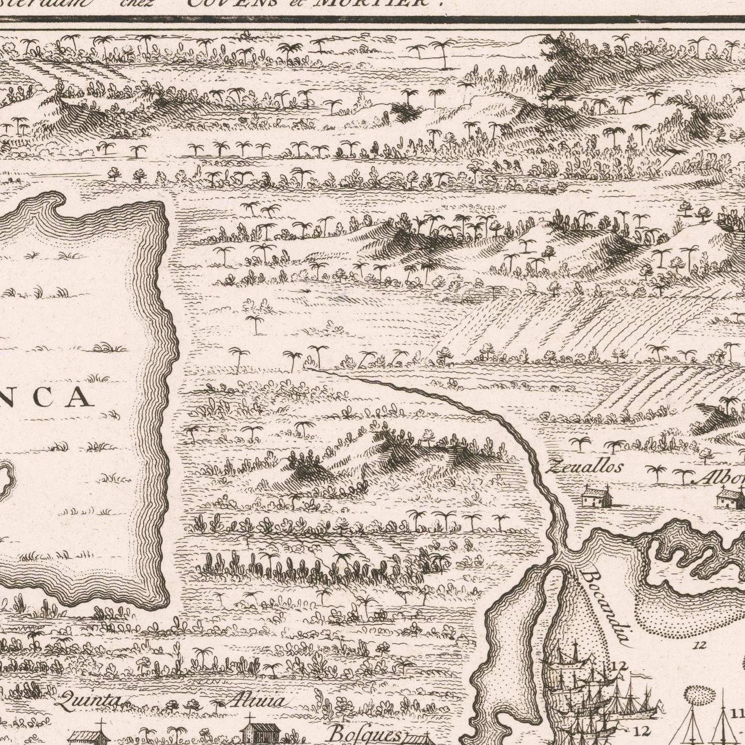 detail of the map from the centre left