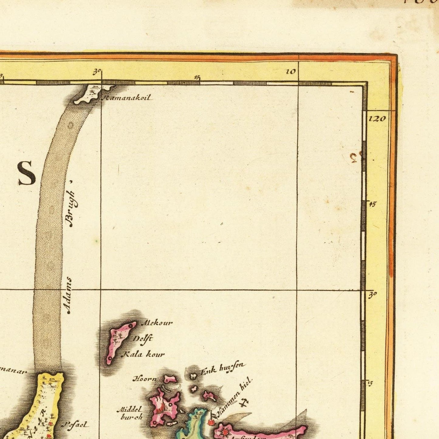 detail of the map from the top right corner