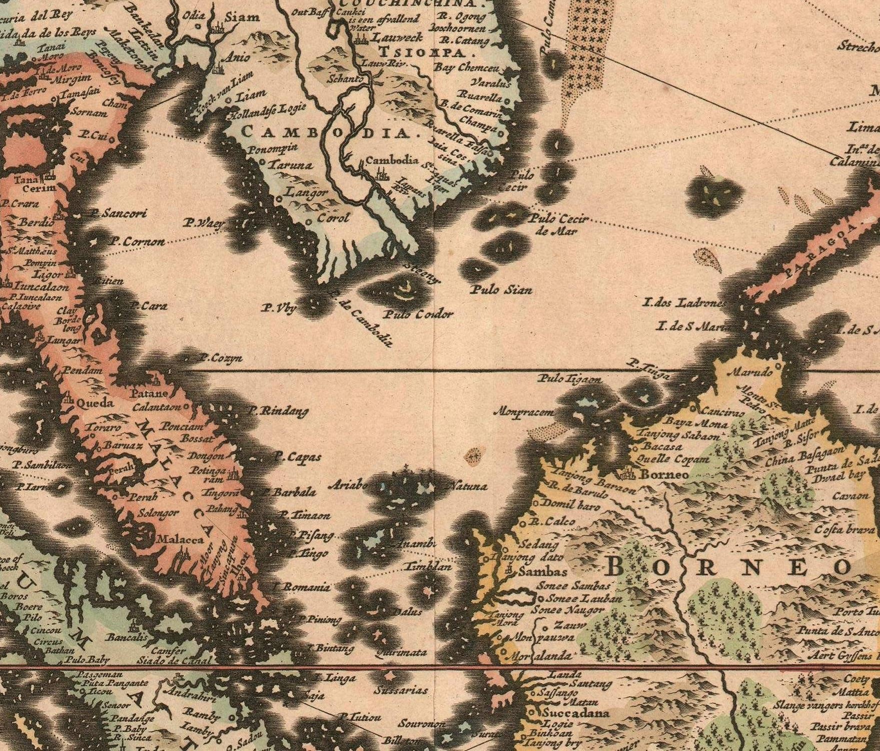 detail of the map from the centre 