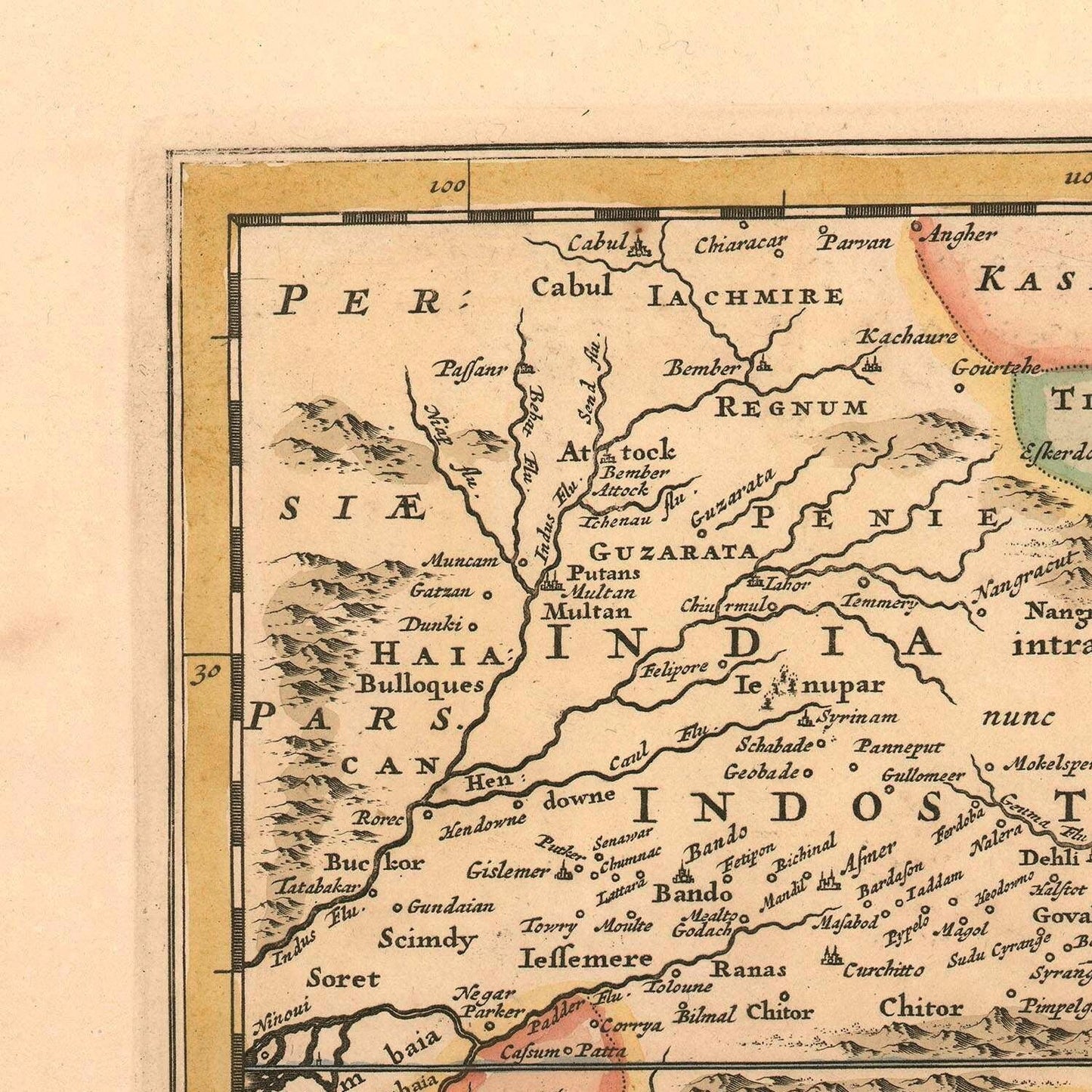 detail of the map from the top left corner