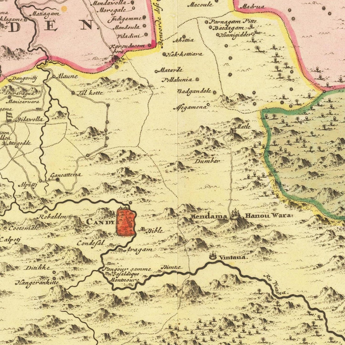 detail of the map from the centre 