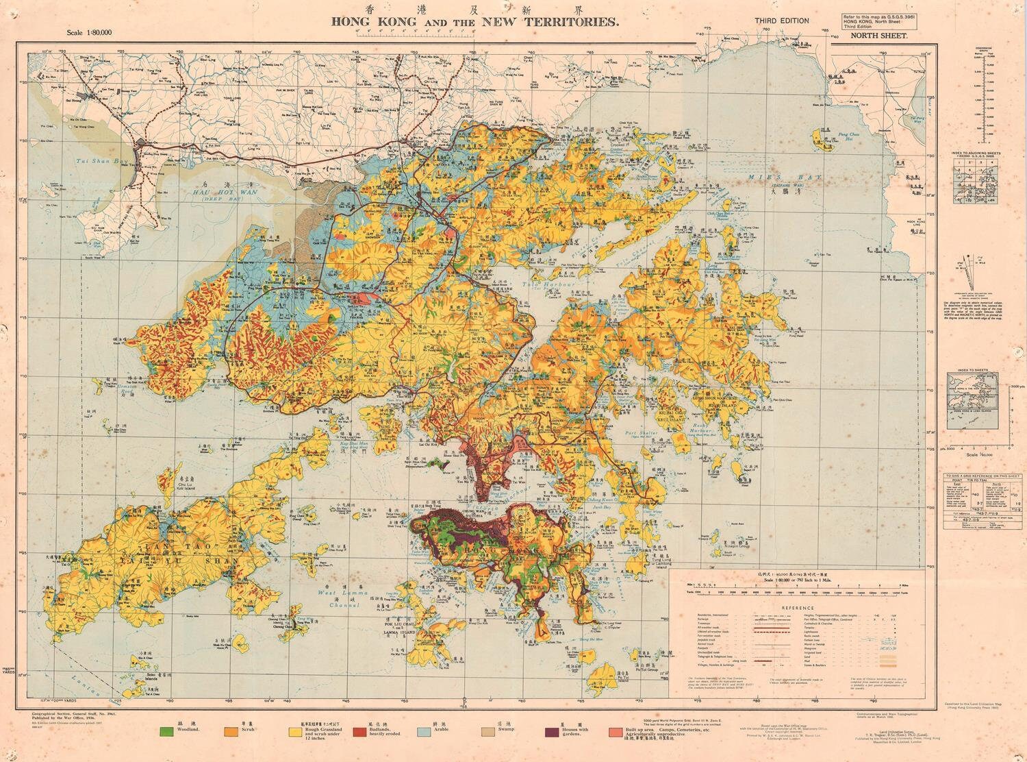 presentation of the map reproduction without a frame