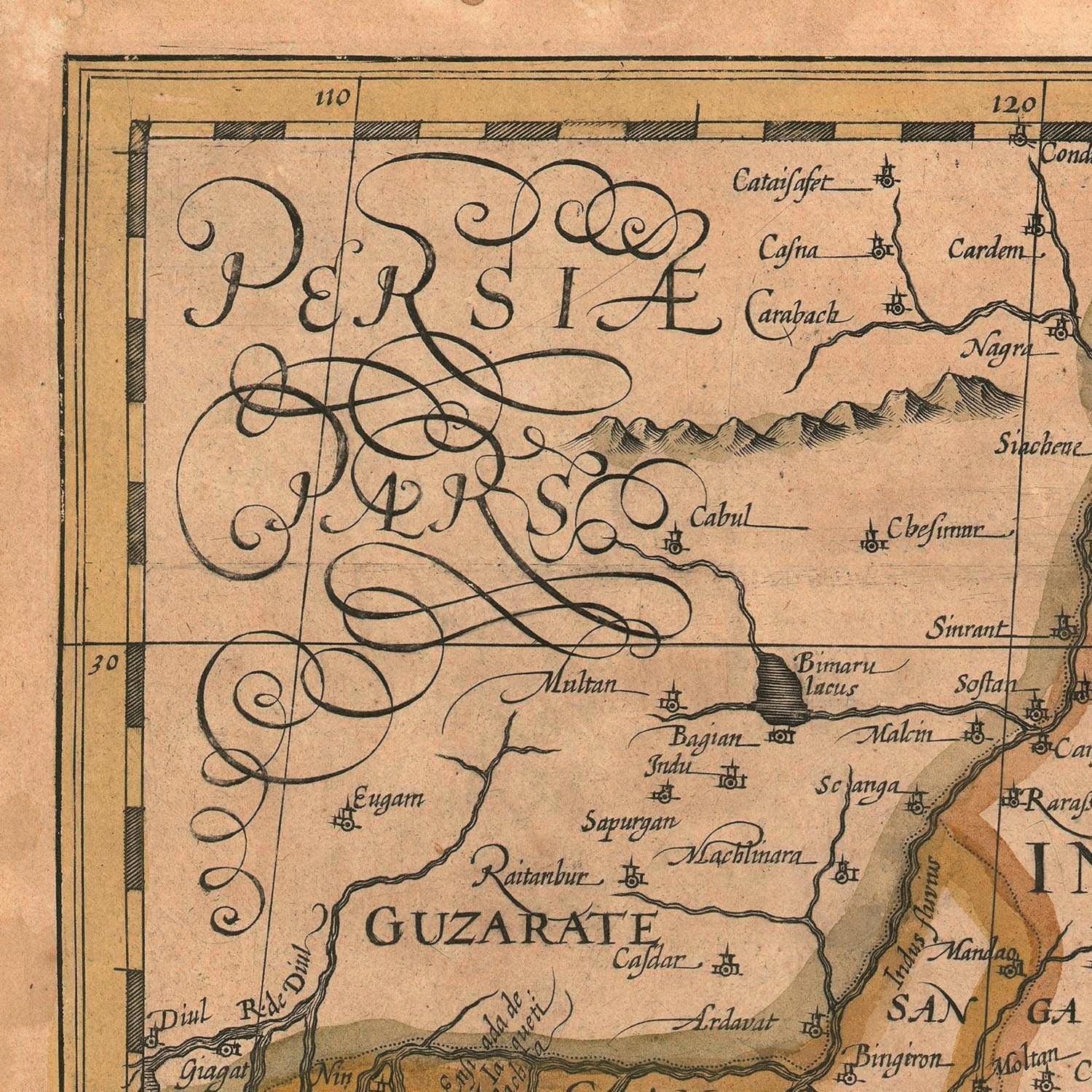 detail of the map from the top left corner