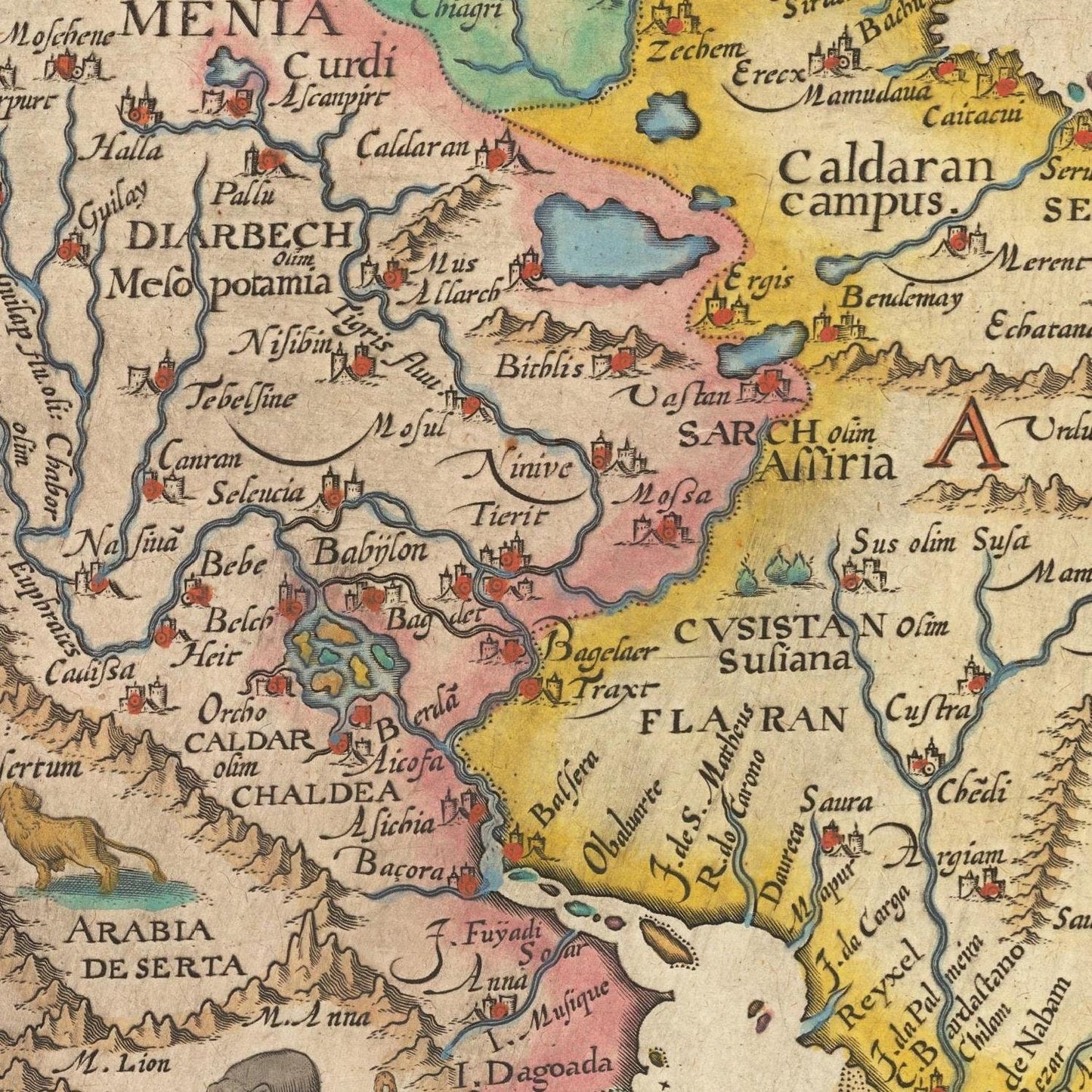 detail of the map from the centre left