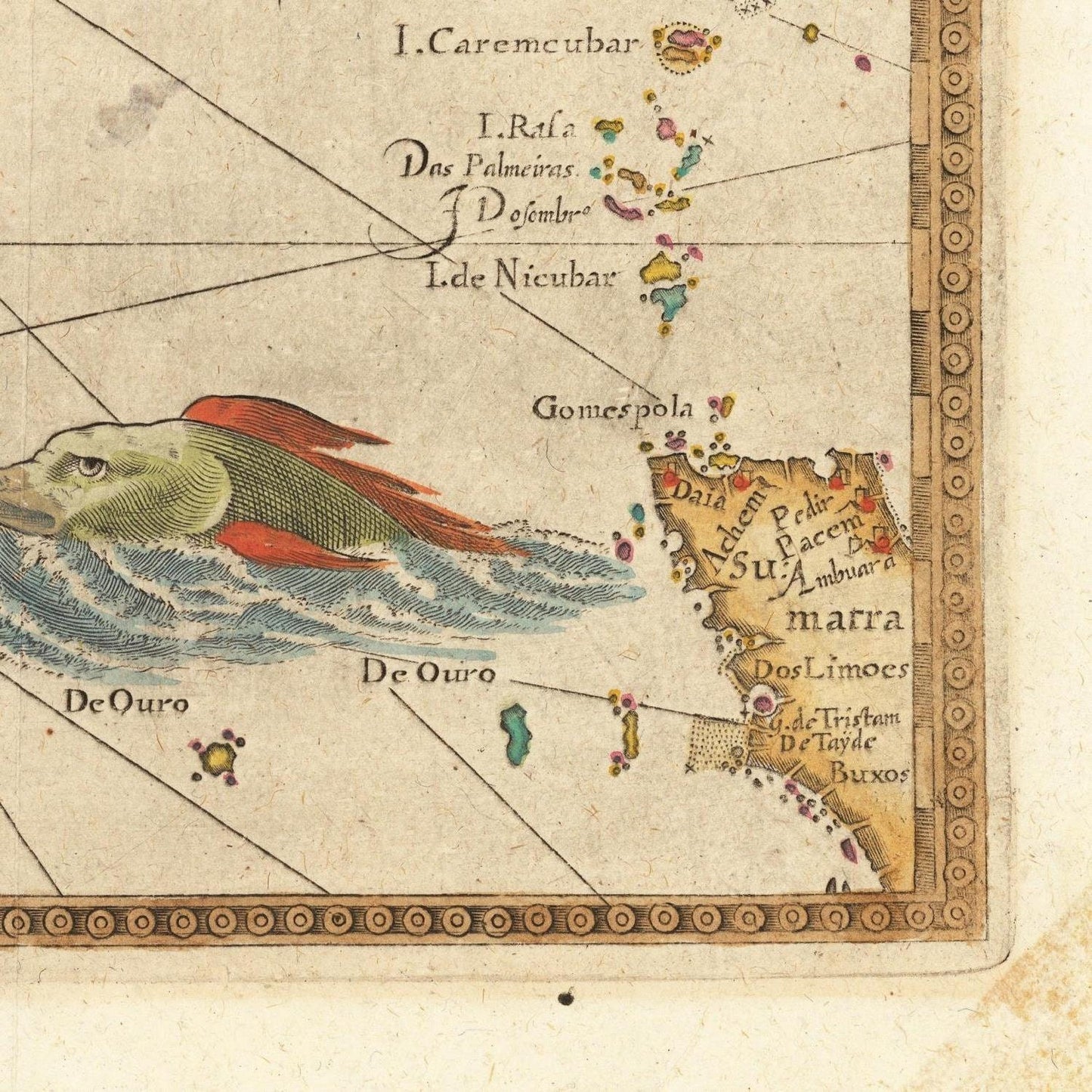 detail of the map from the bottom right corner