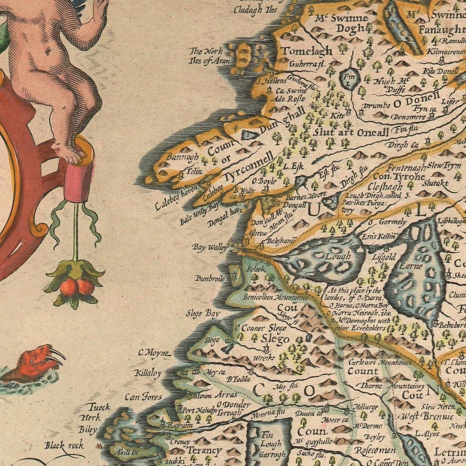 detail of the map from the centre left