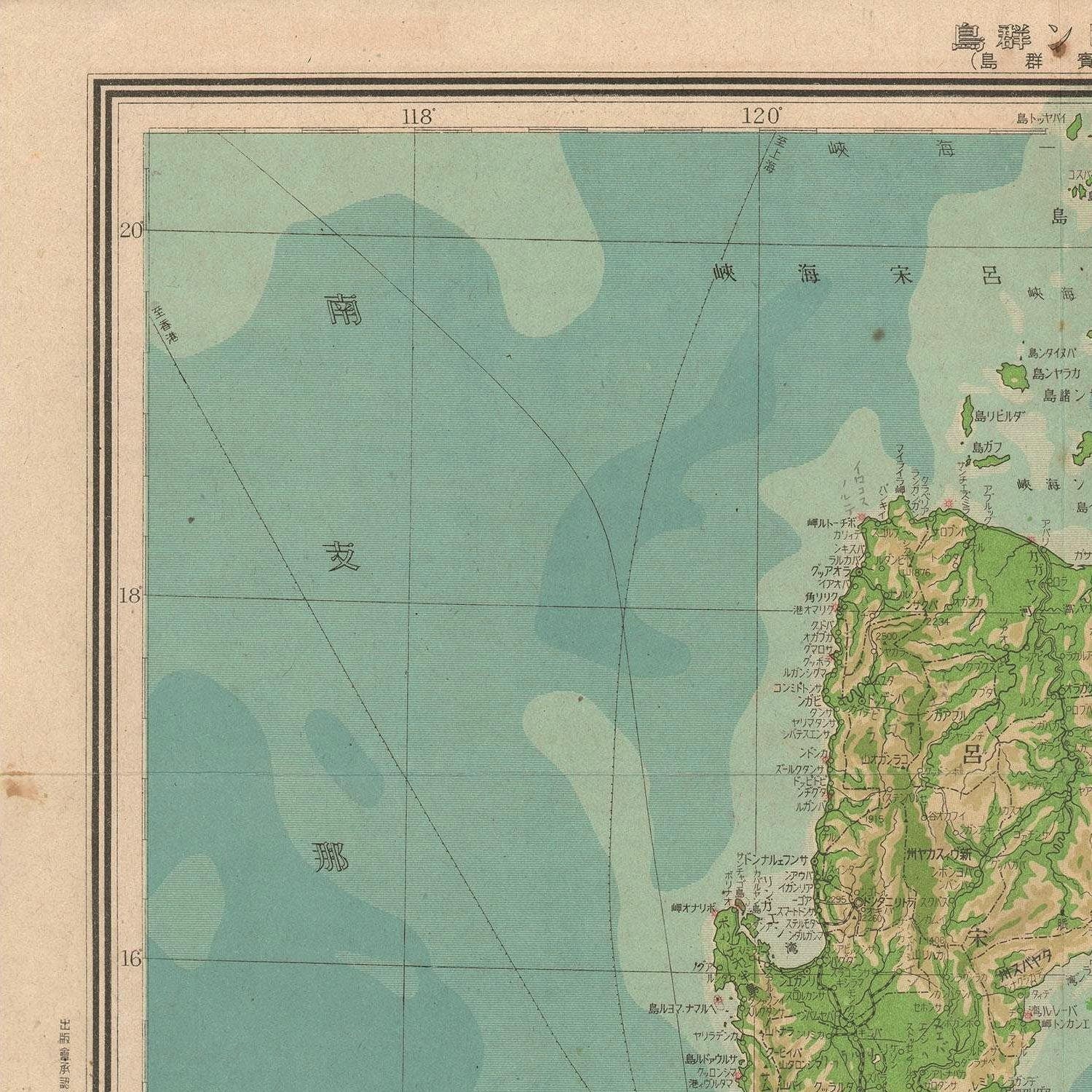 detail of the map from the top left corner