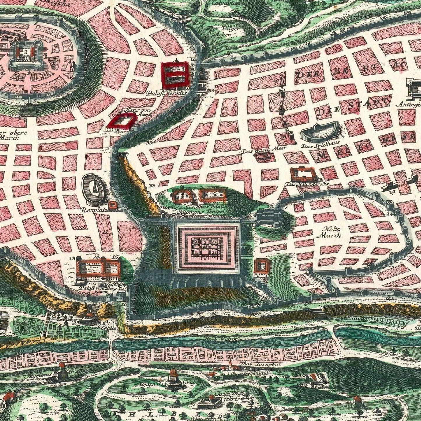 detail of the map from the centre left