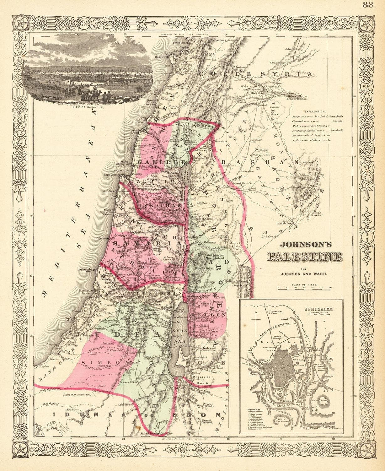 presentation of the map reproduction without a frame