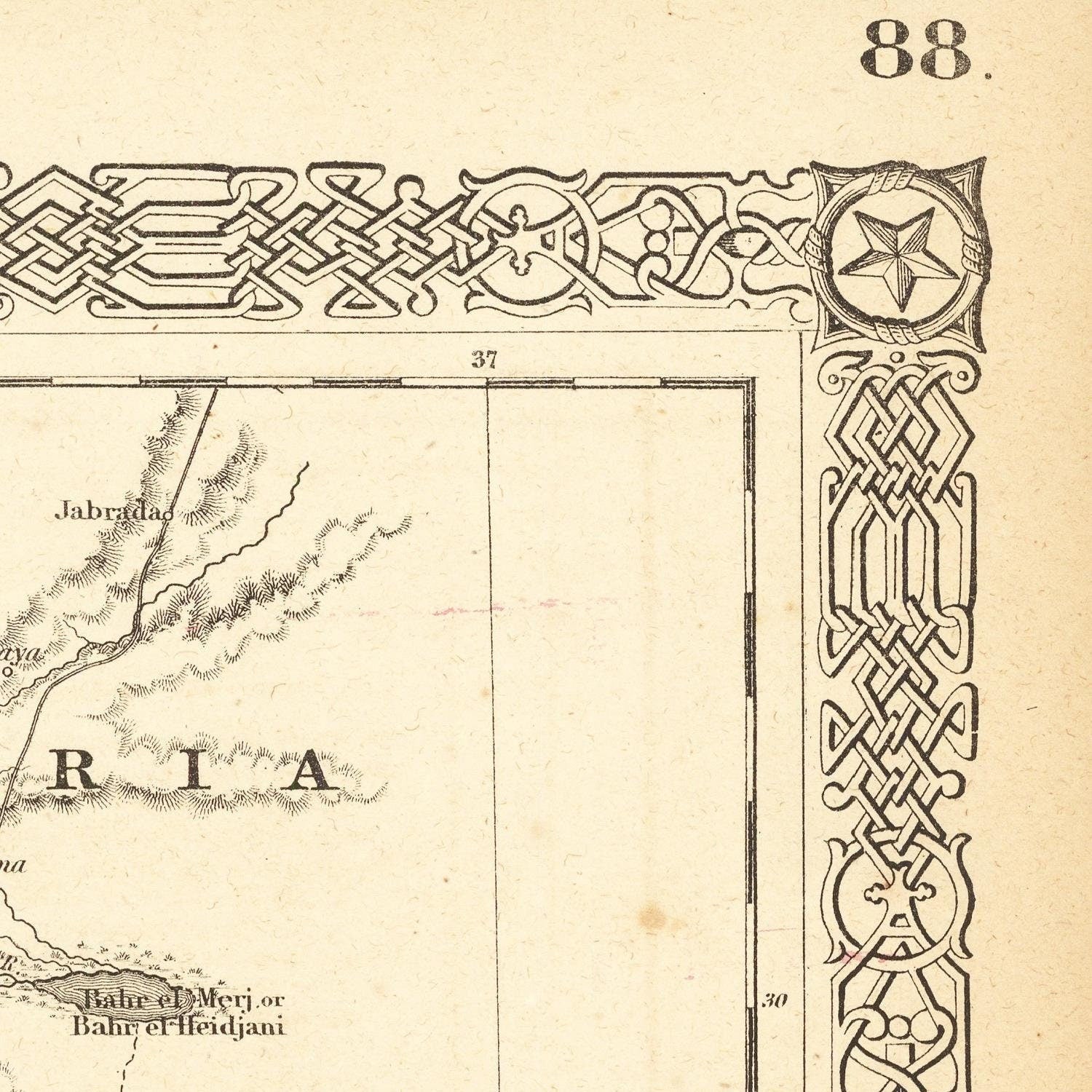 detail of the map from the bottom left corner