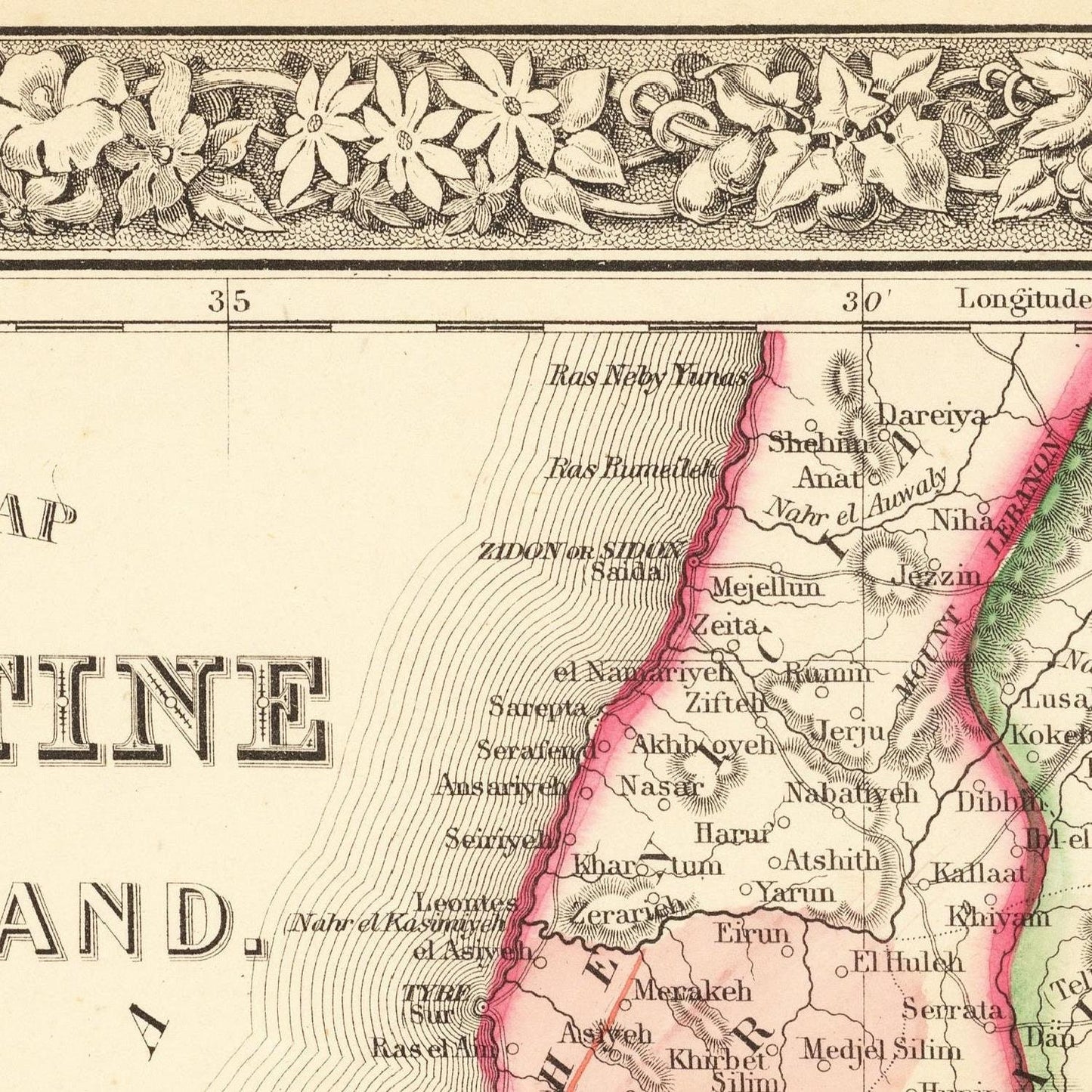 detail of the map from the centre left