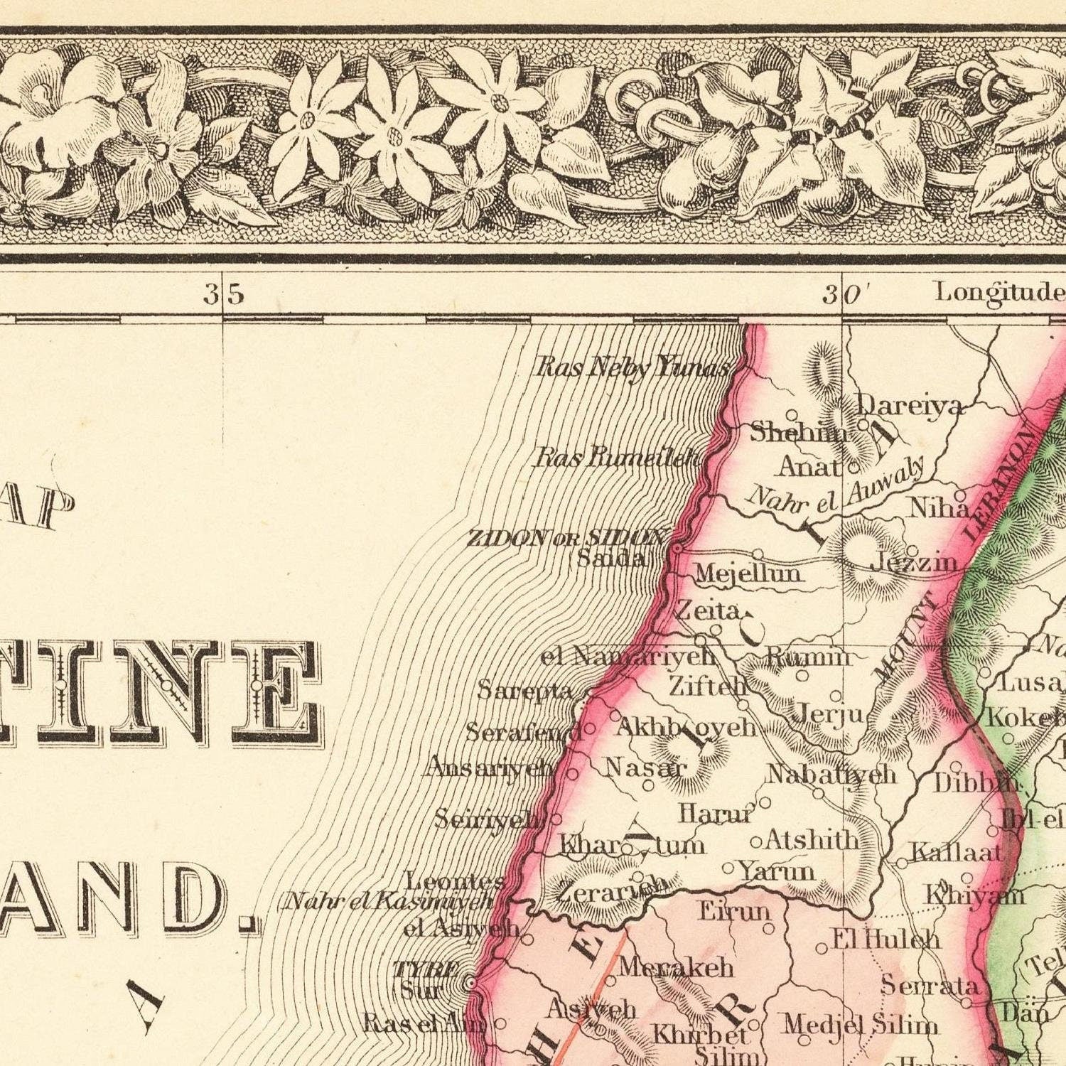 detail of the map from the centre left