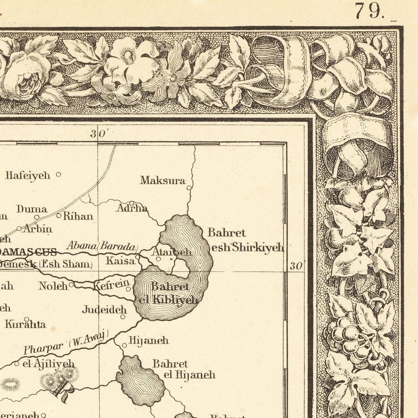 detail of the map from the top right corner