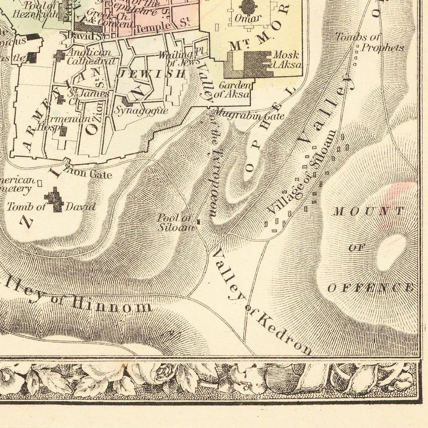 detail of the map from the bottom right corner