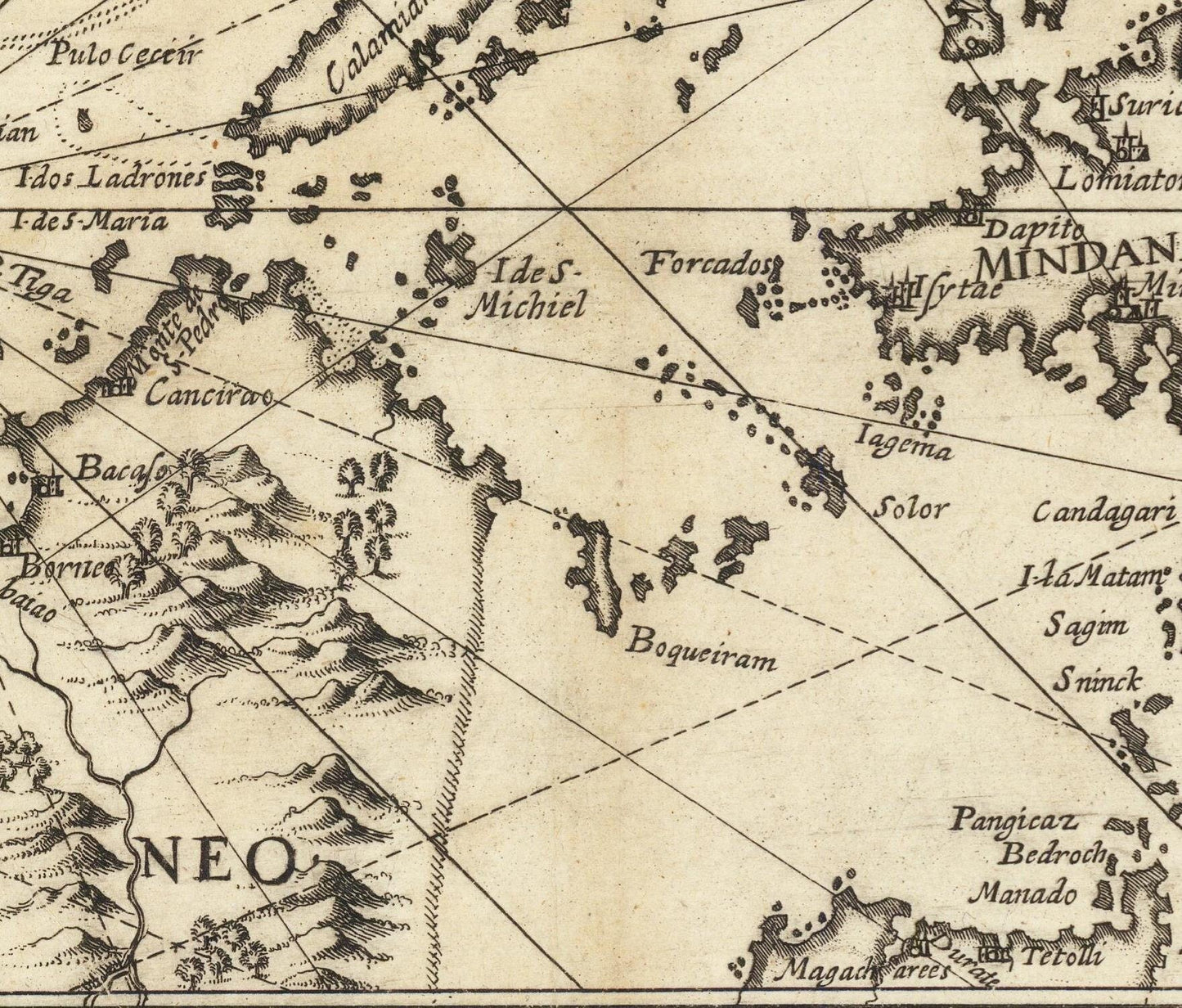 detail of the map from the centre 