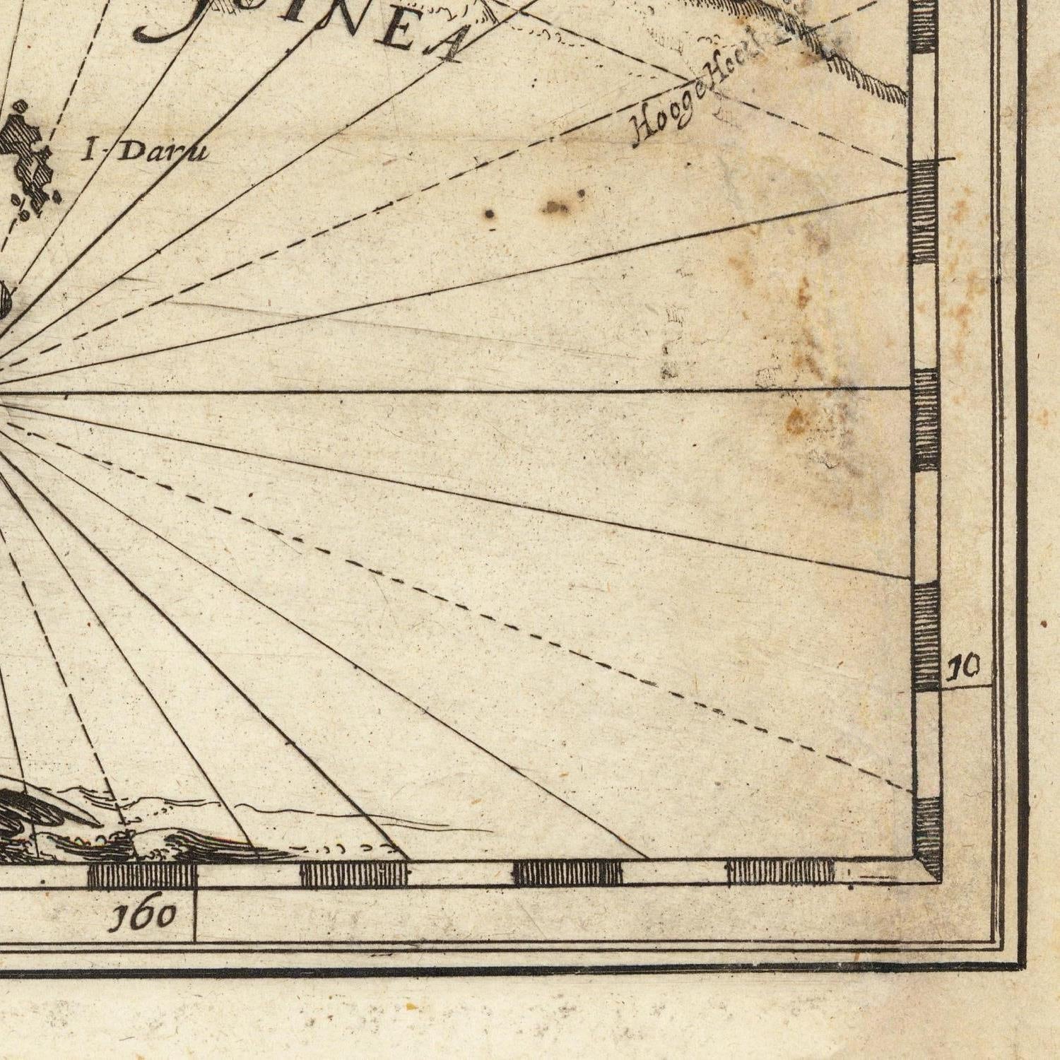 detail of the map from the bottom right corner