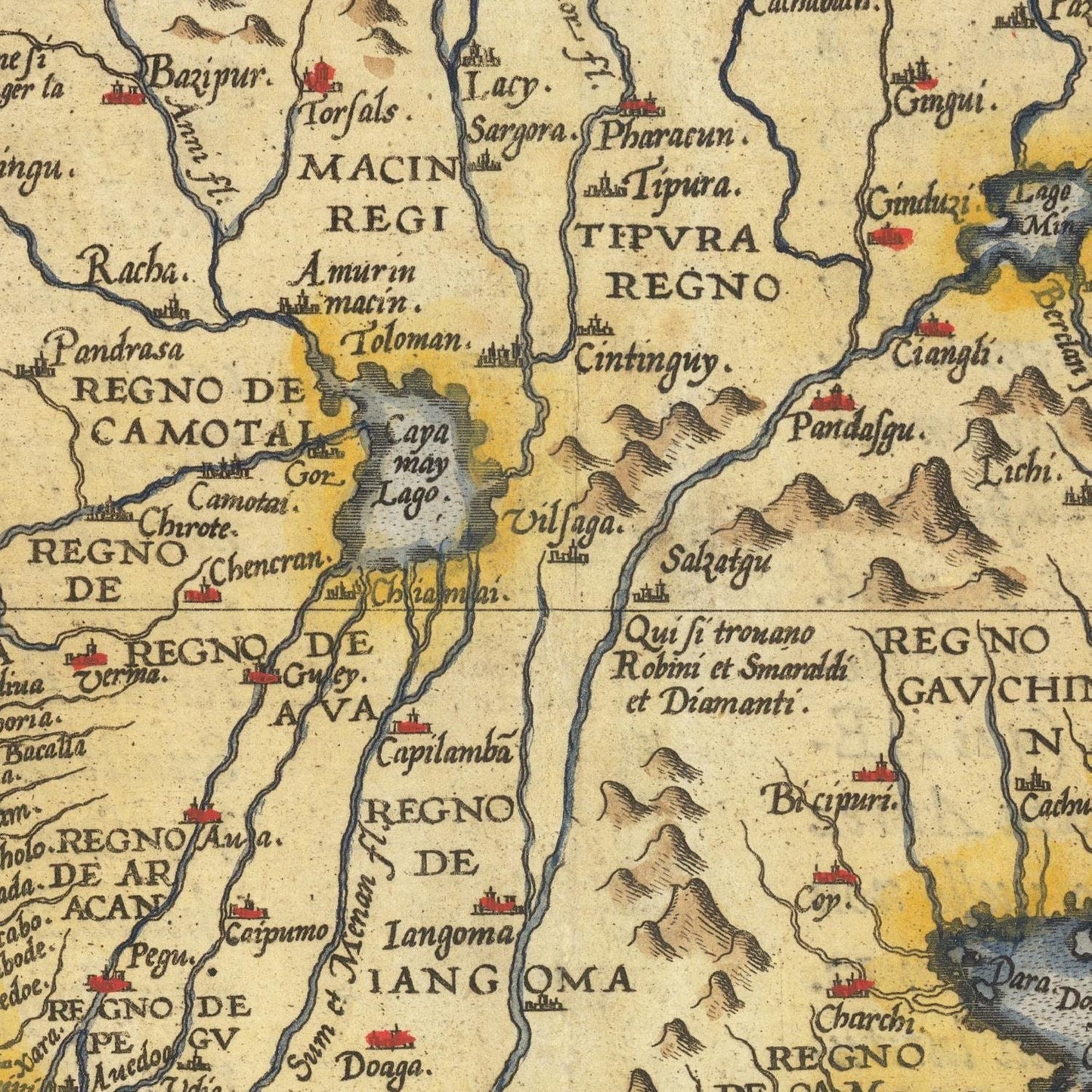 detail of the map from the centre 