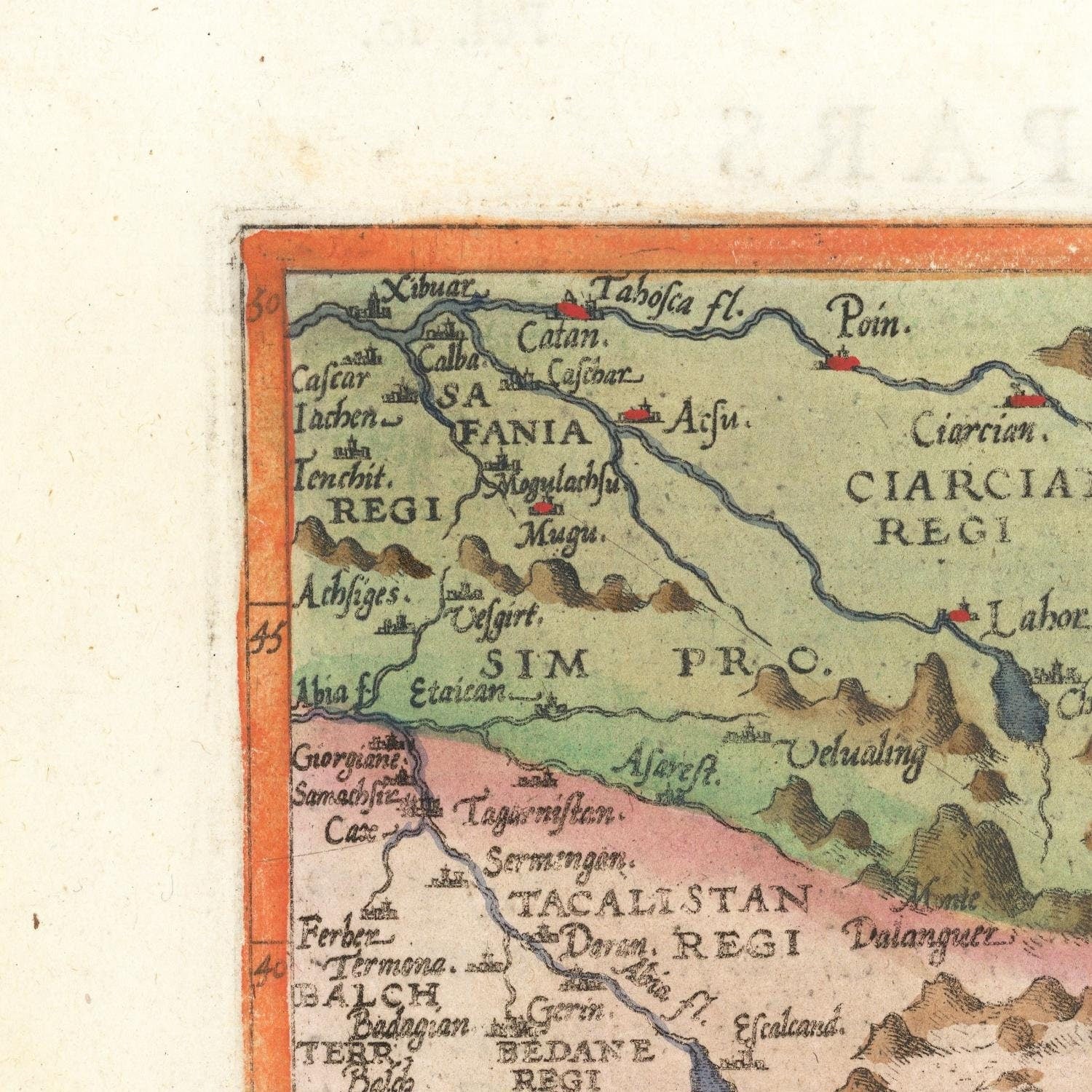 detail of the map from the top left corner