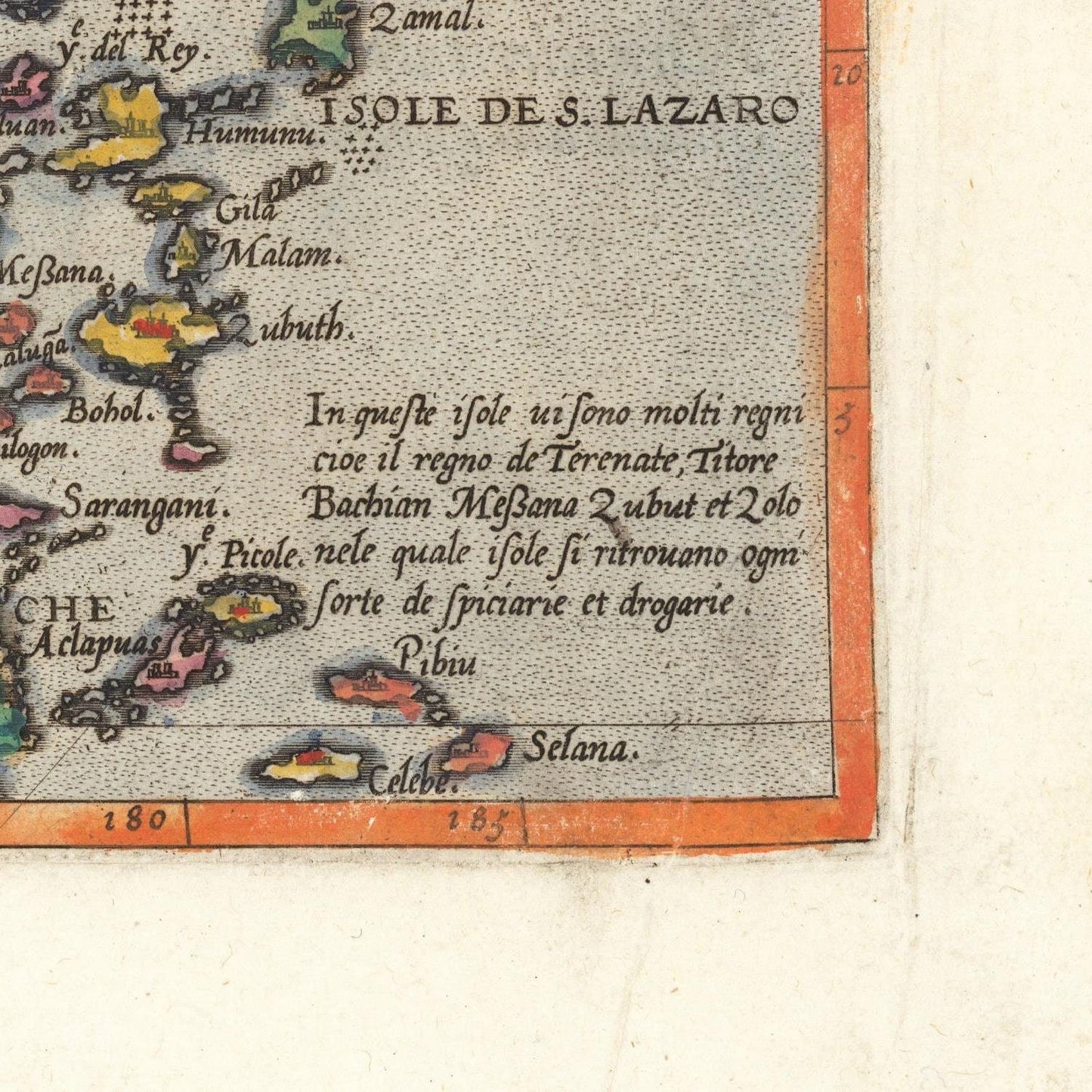 detail of the map from the bottom right corner