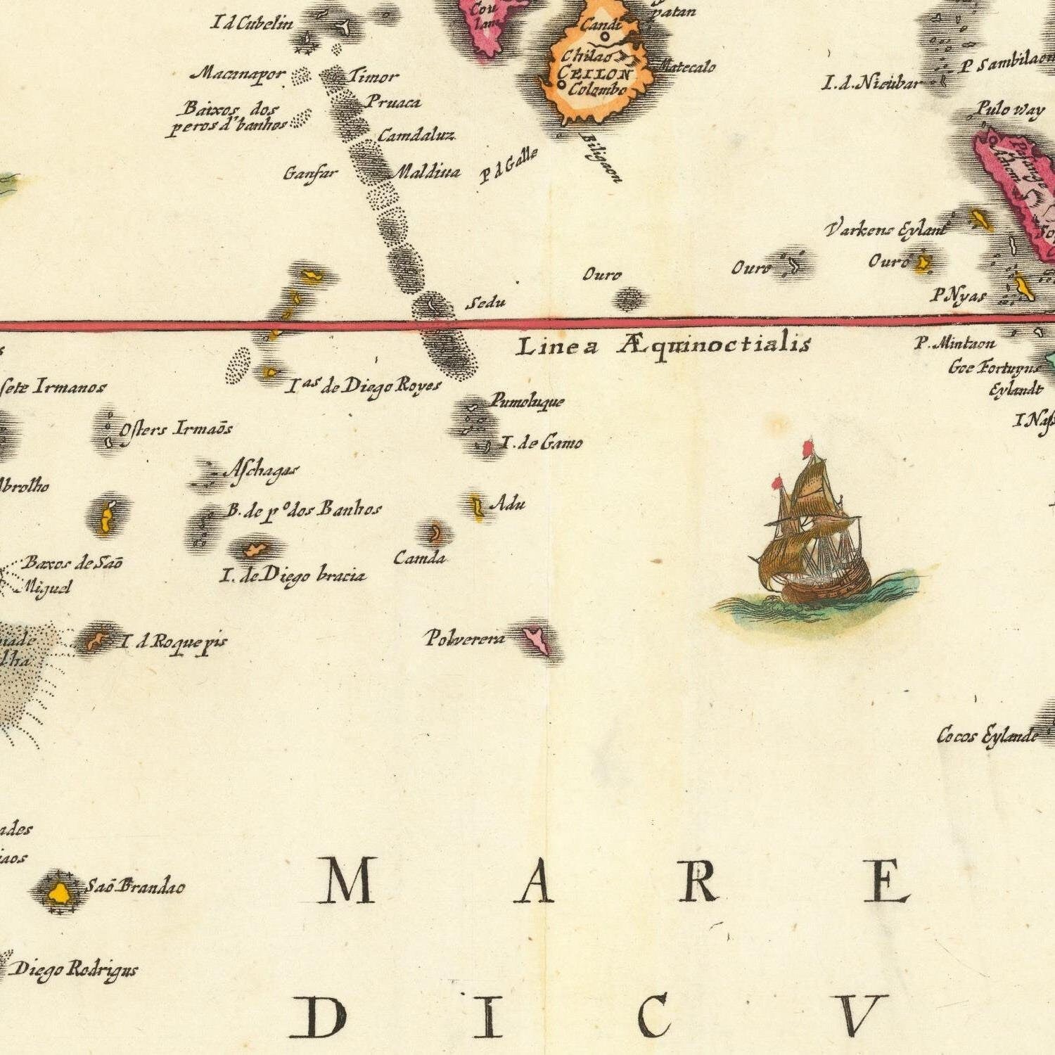 detail of the map from the centre 