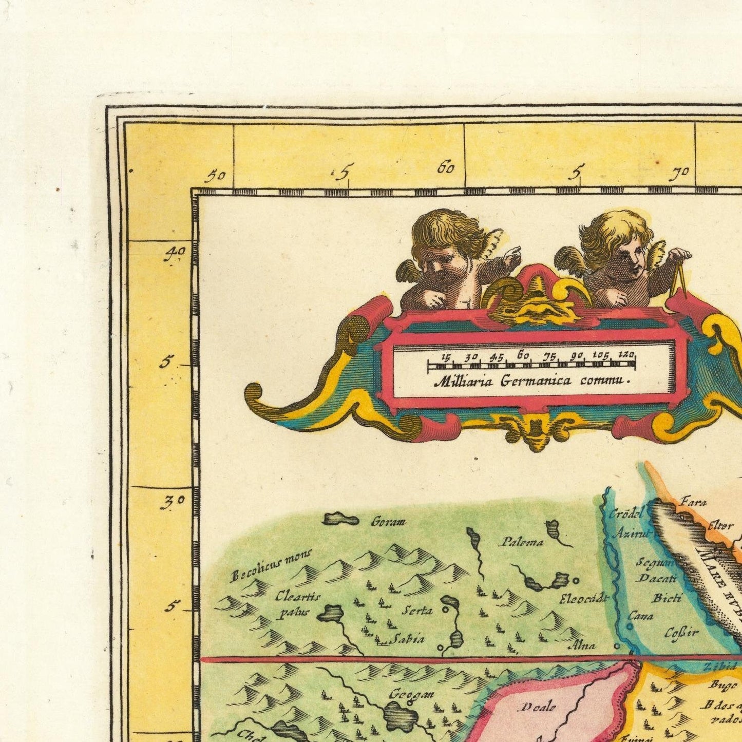 detail of the map from the top left corner