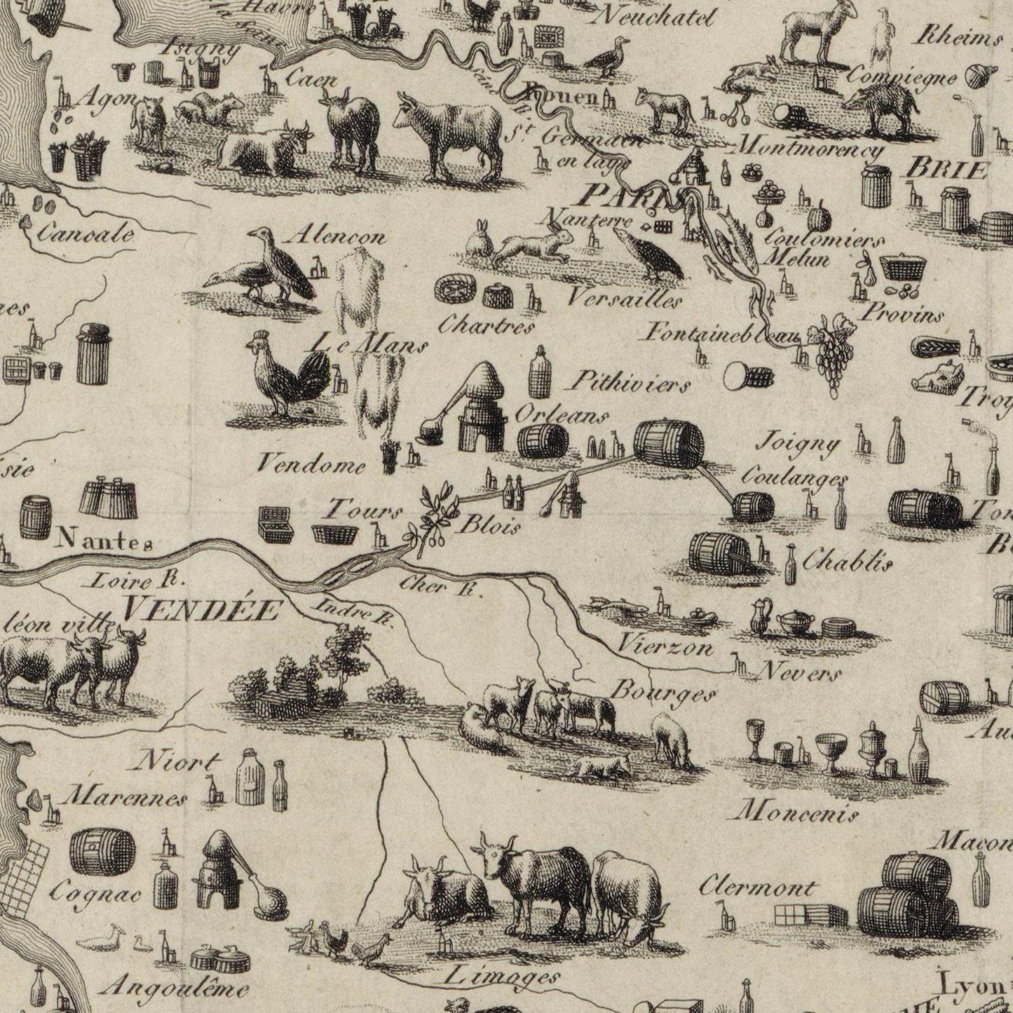 detail of the map from the centre 