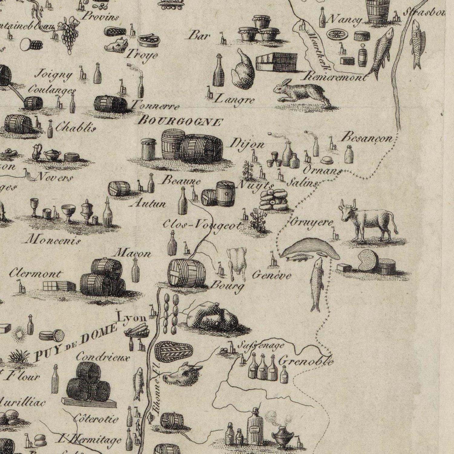 detail of the map from the centre left