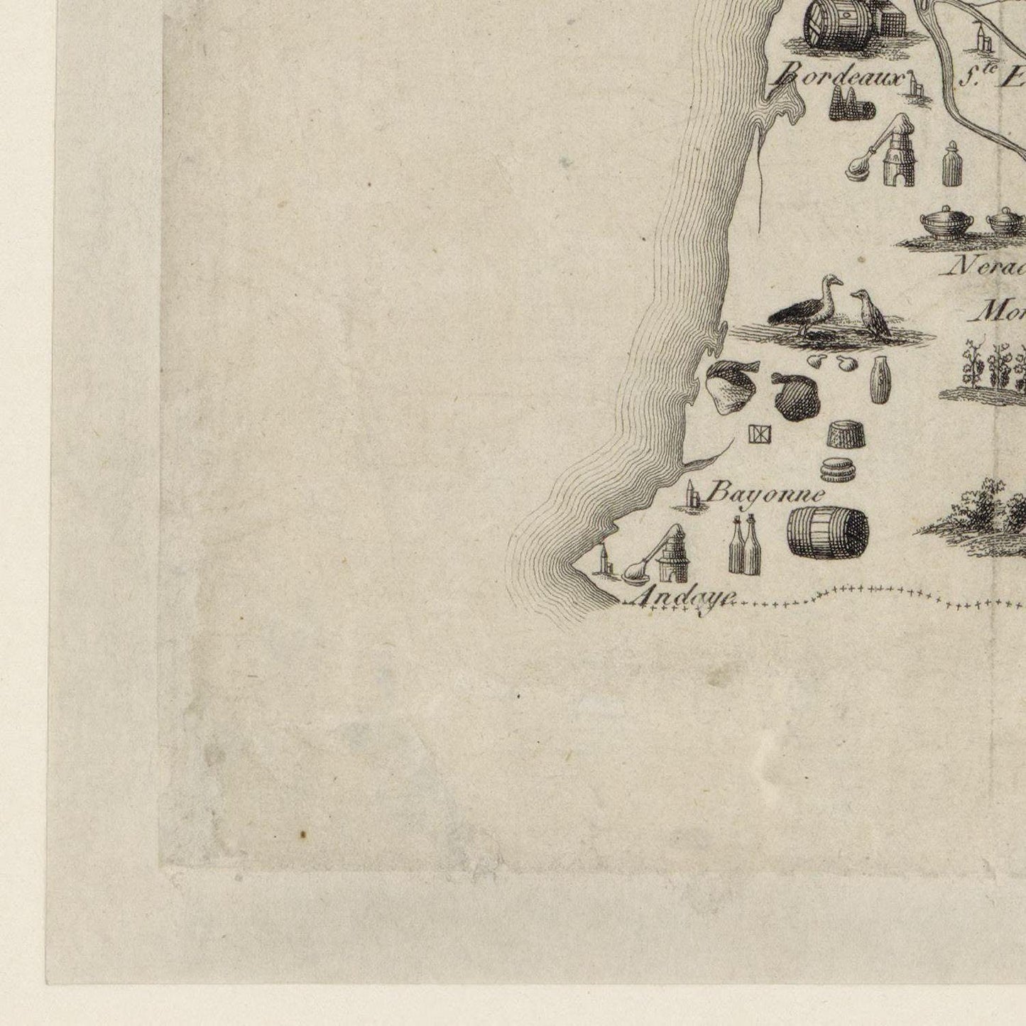 detail of the map from the bottom left corner