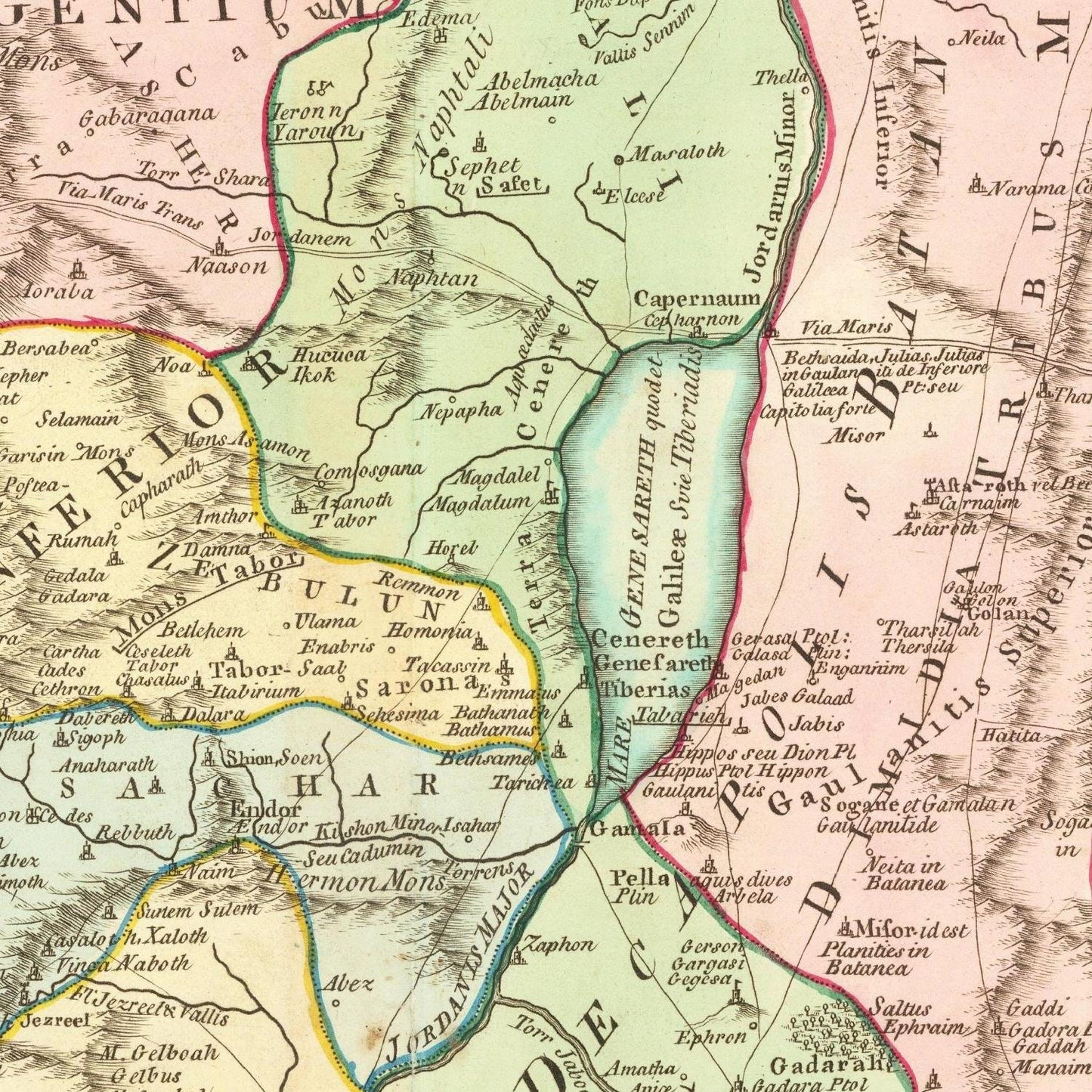 detail of the map from the centre left