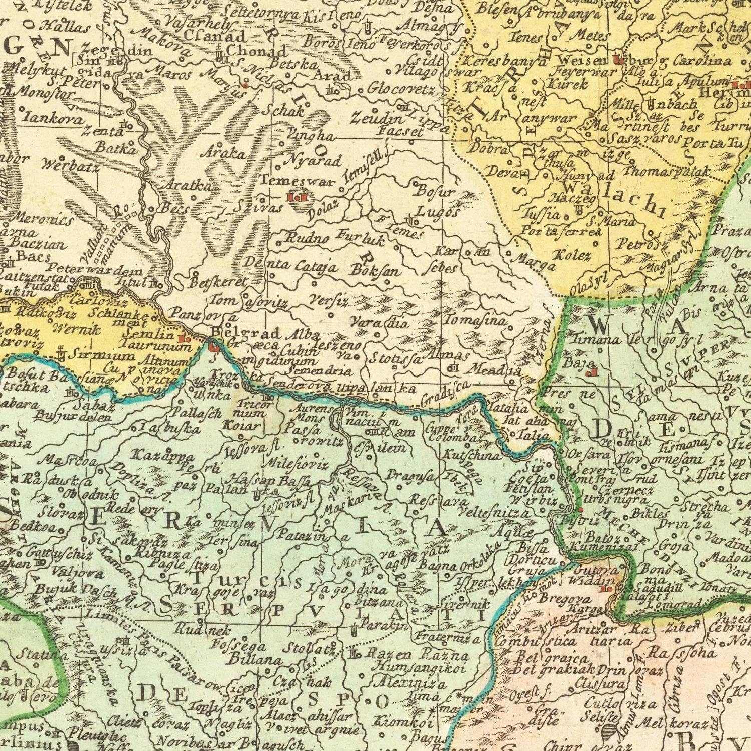 detail of the map from the centre left