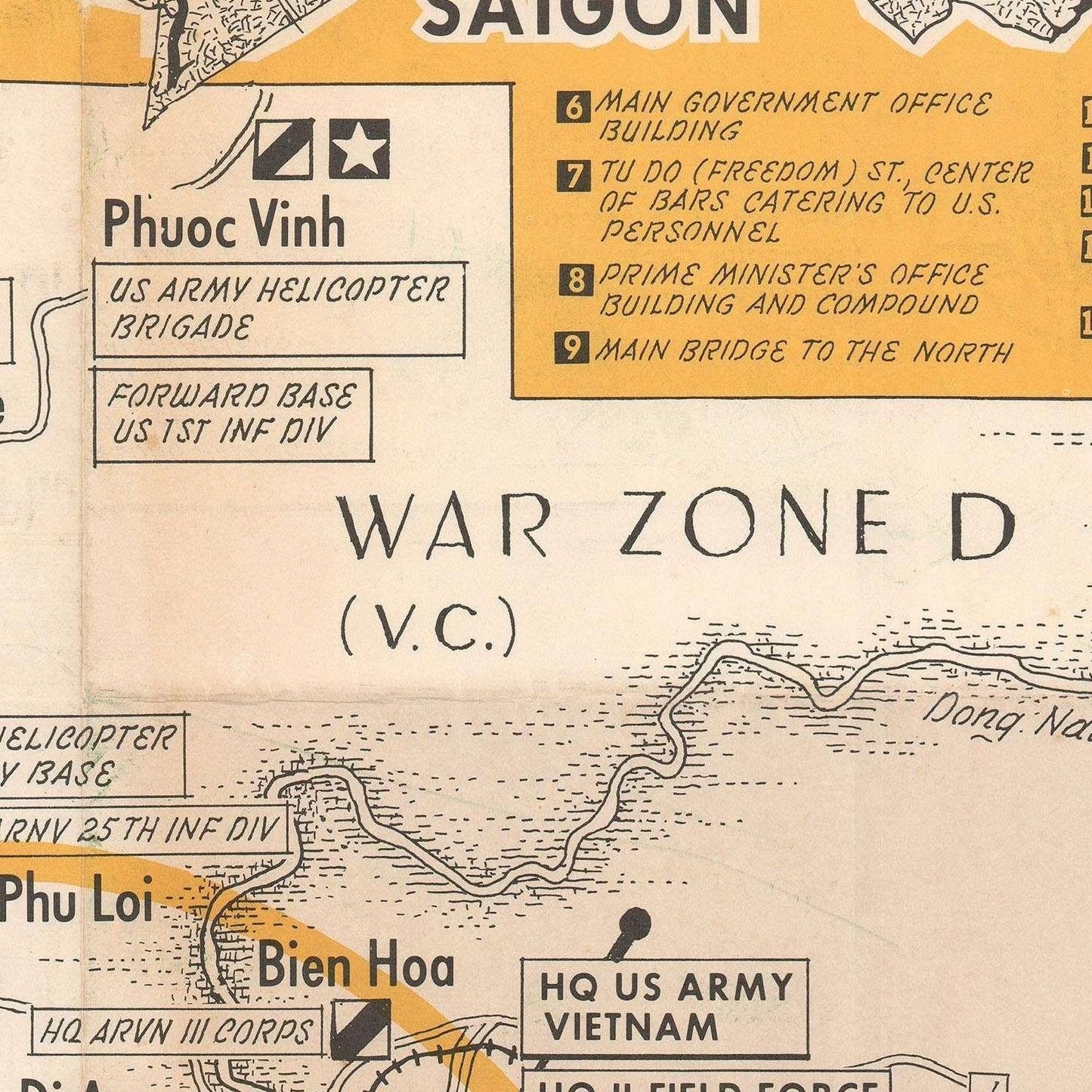 detail of the map from the centre left