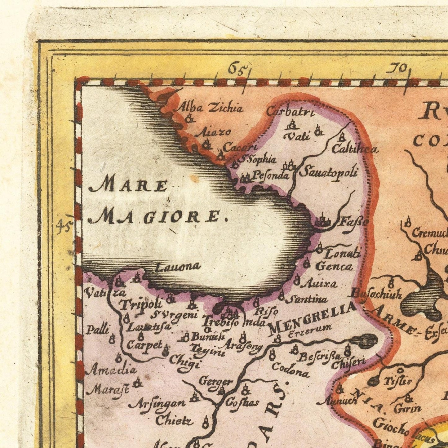 detail of the map from the top left corner