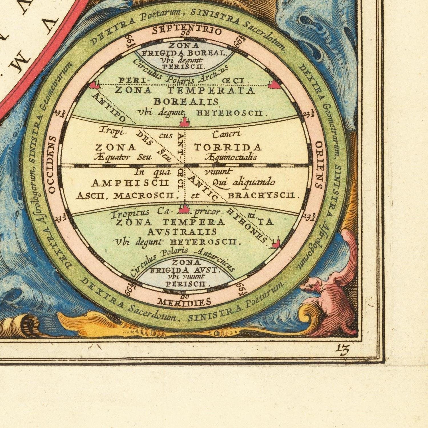 detail of the map from the bottom right corner