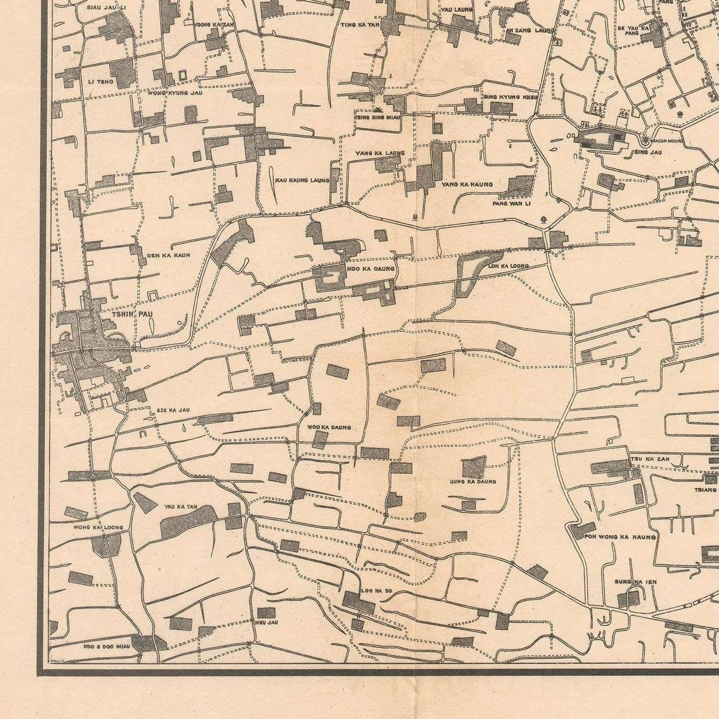 detail of the map from the bottom left corner