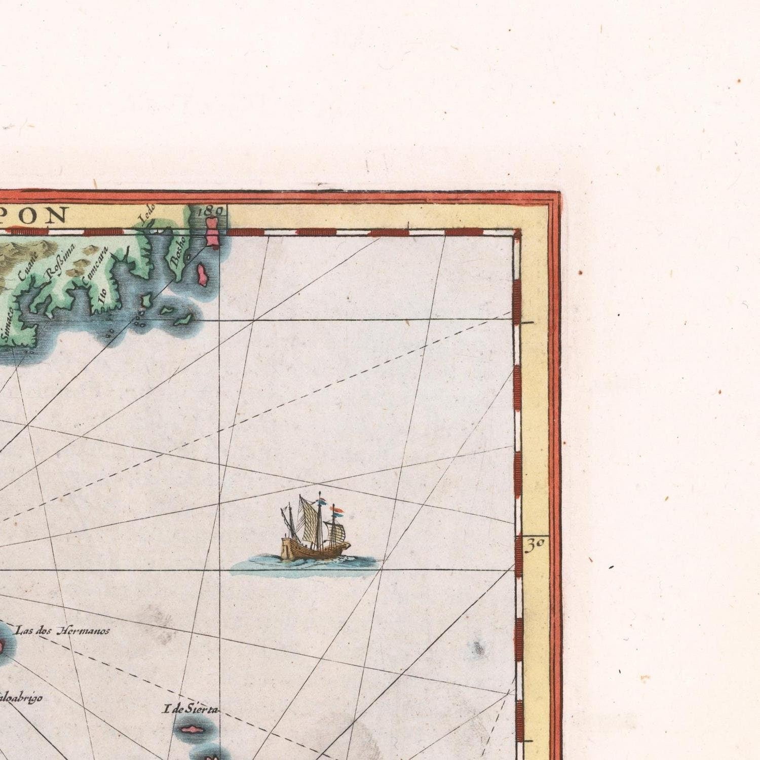 detail of the map from the top right corner