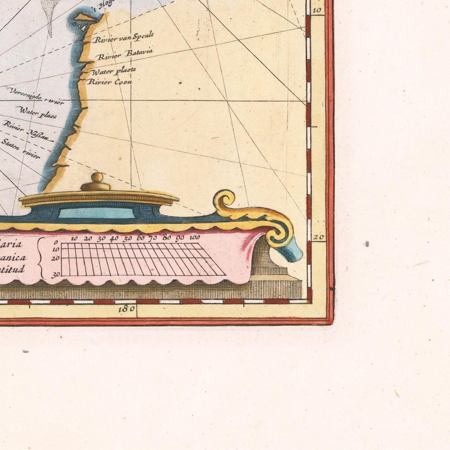 detail of the map from the bottom right corner